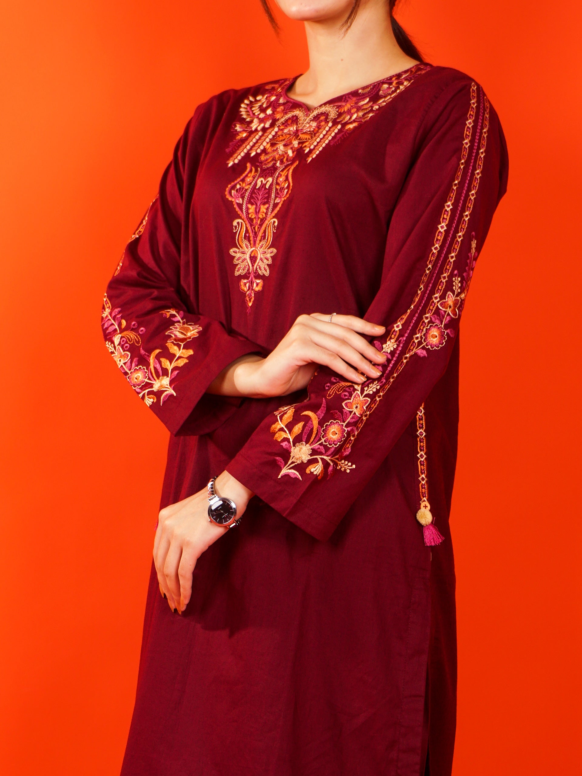 Maroon Embroidered 2 pc - 54989