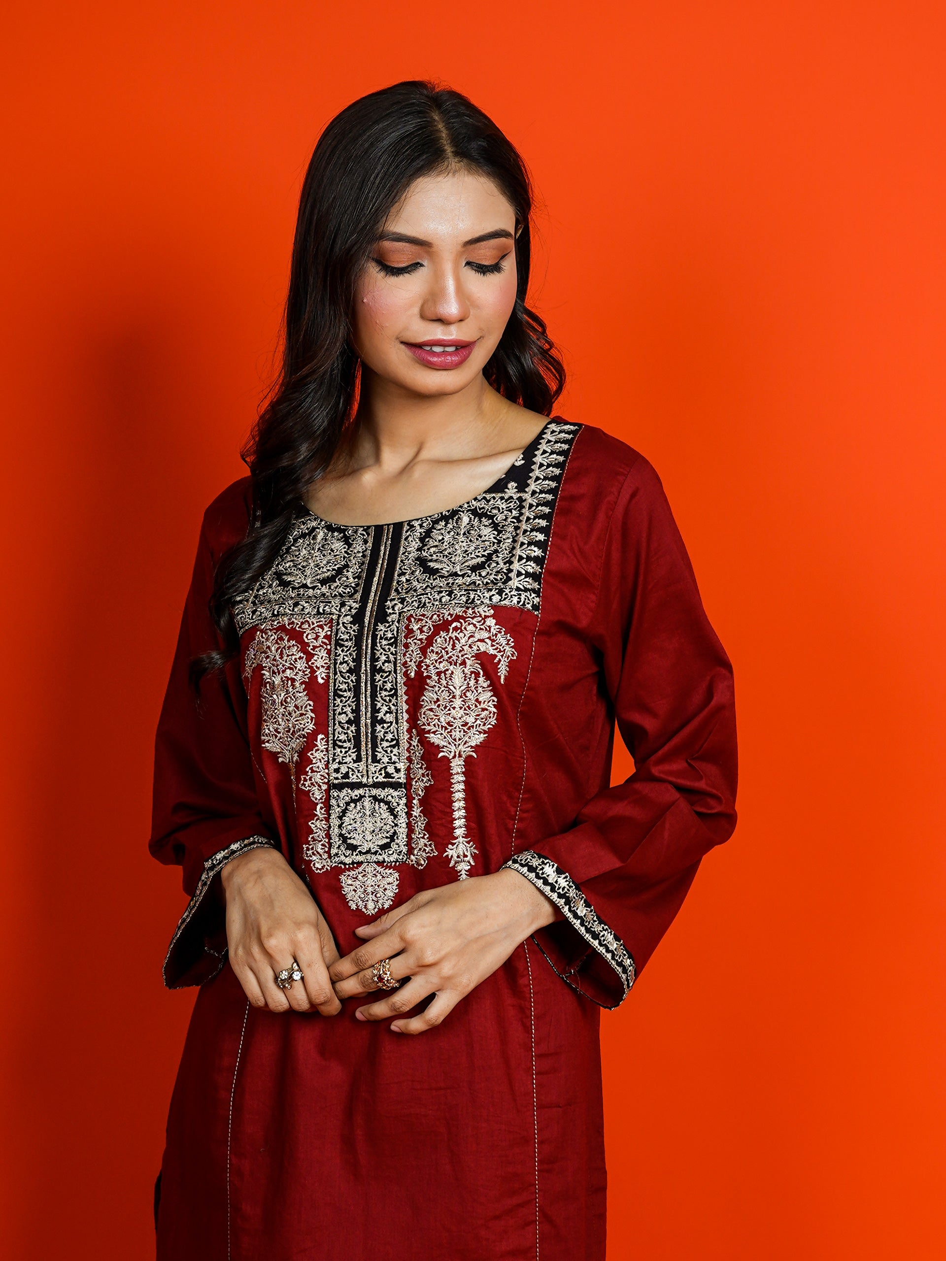 Maroon Embroidered 2 pc - 54961