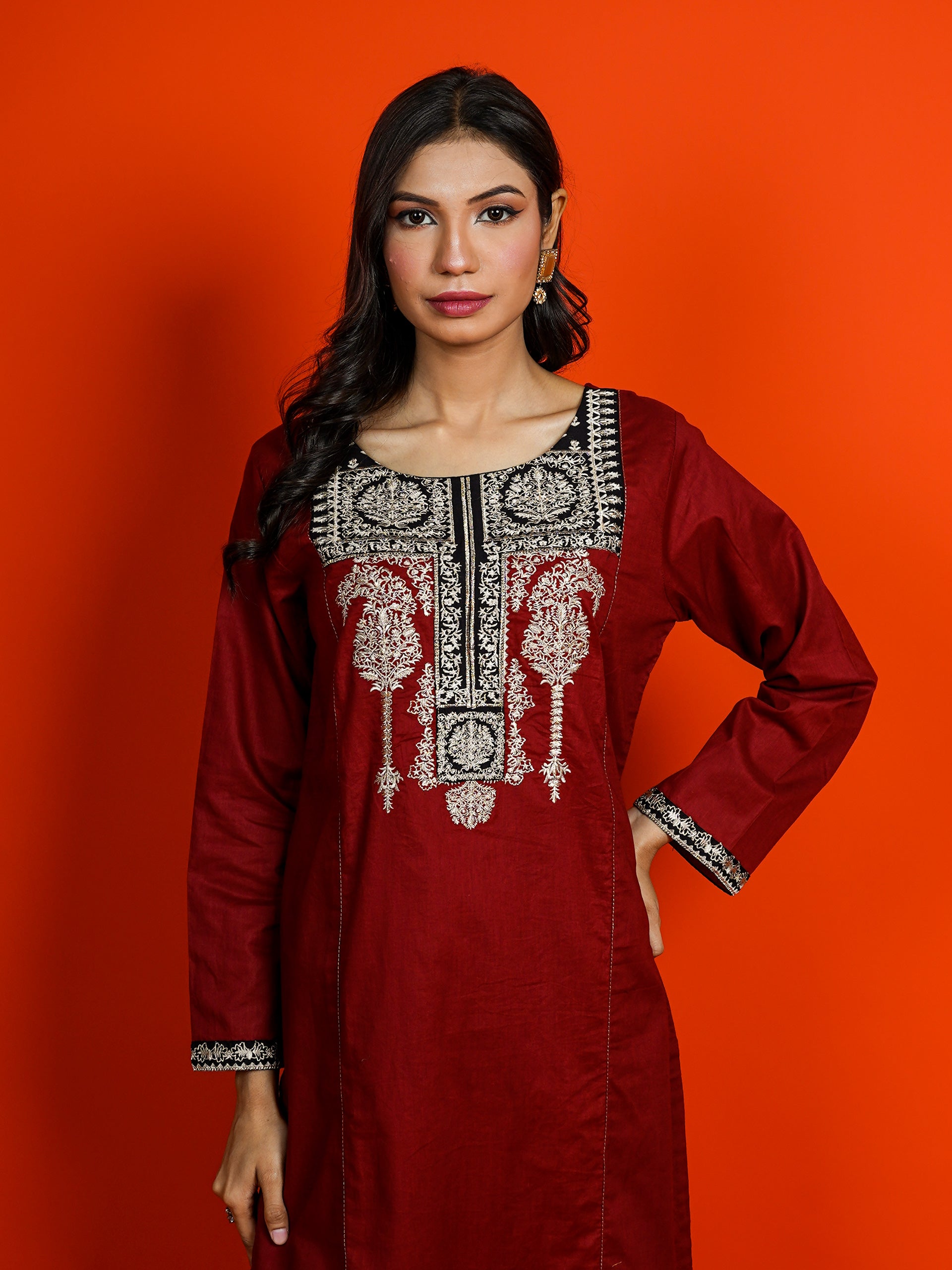 Maroon Embroidered 2 pc - 54961