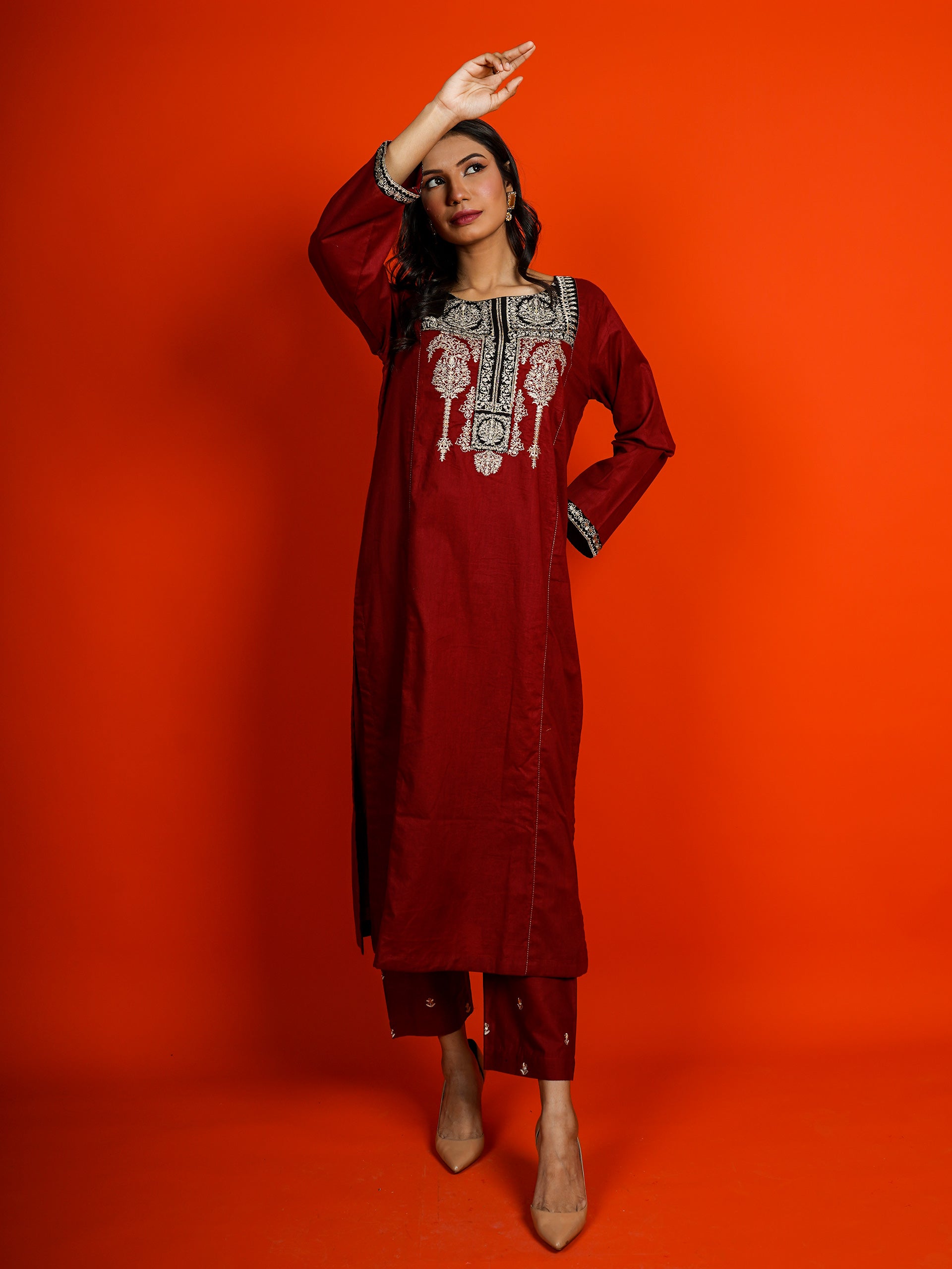 Maroon Embroidered 2 pc - 54961