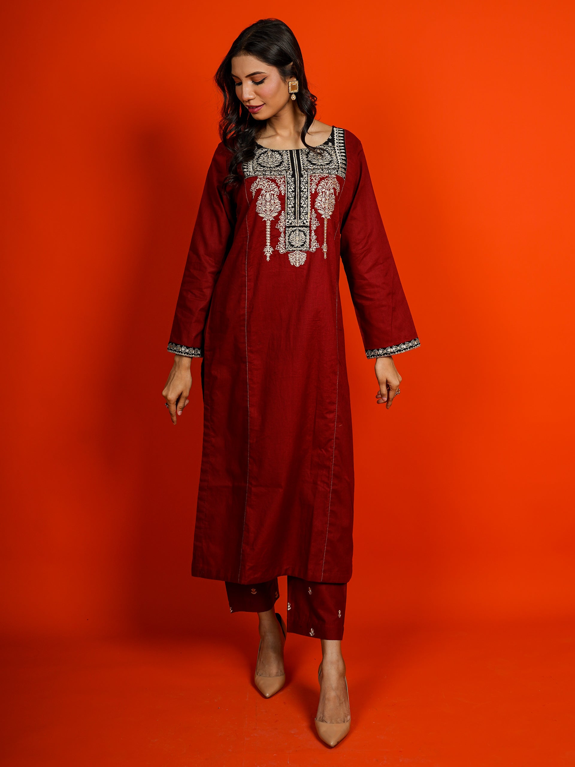 Maroon Embroidered 2 pc - 54961