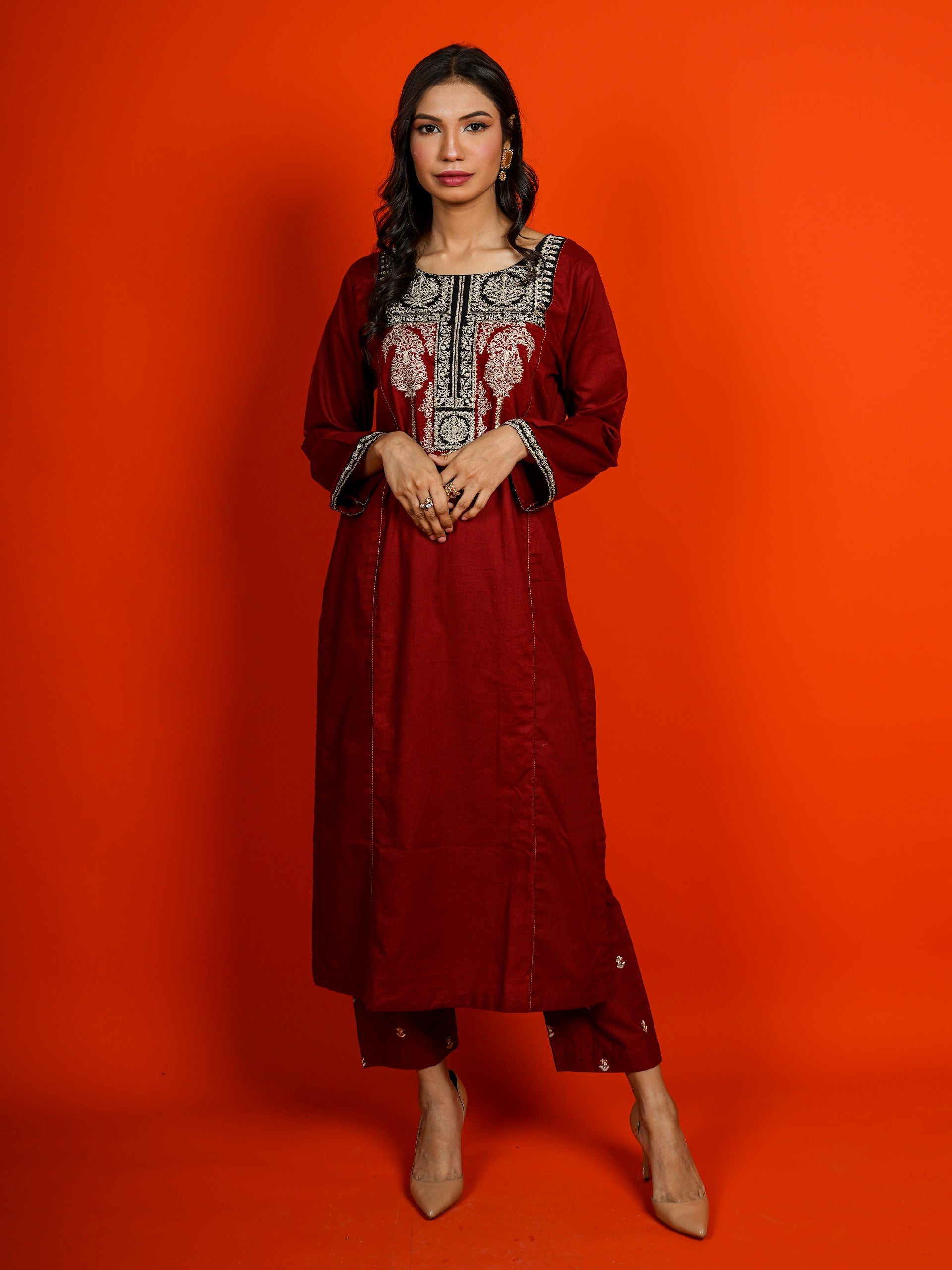 Maroon Embroidered 2 pc - 54961