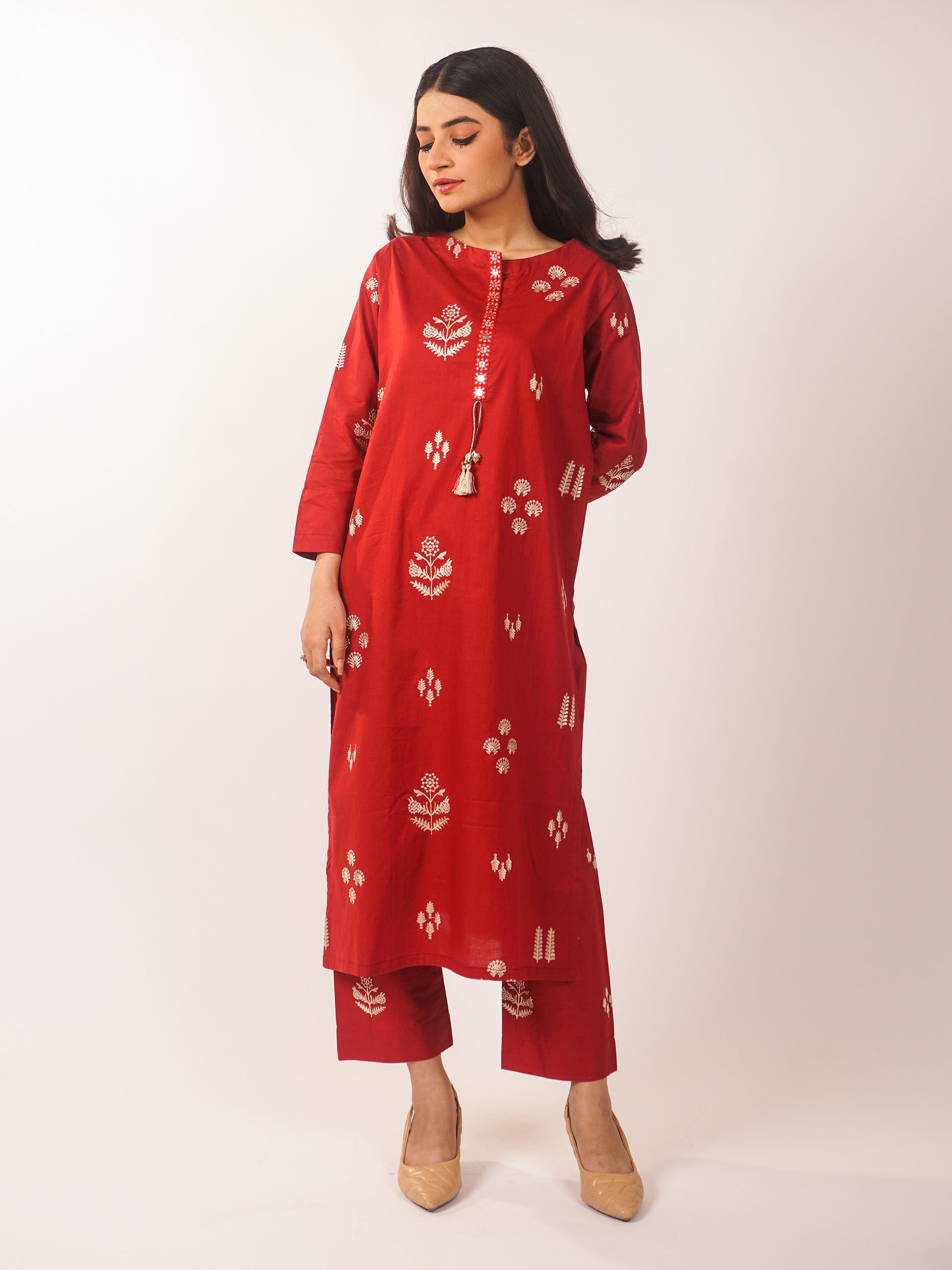 Maroon Embroidered 2 pc - 54935