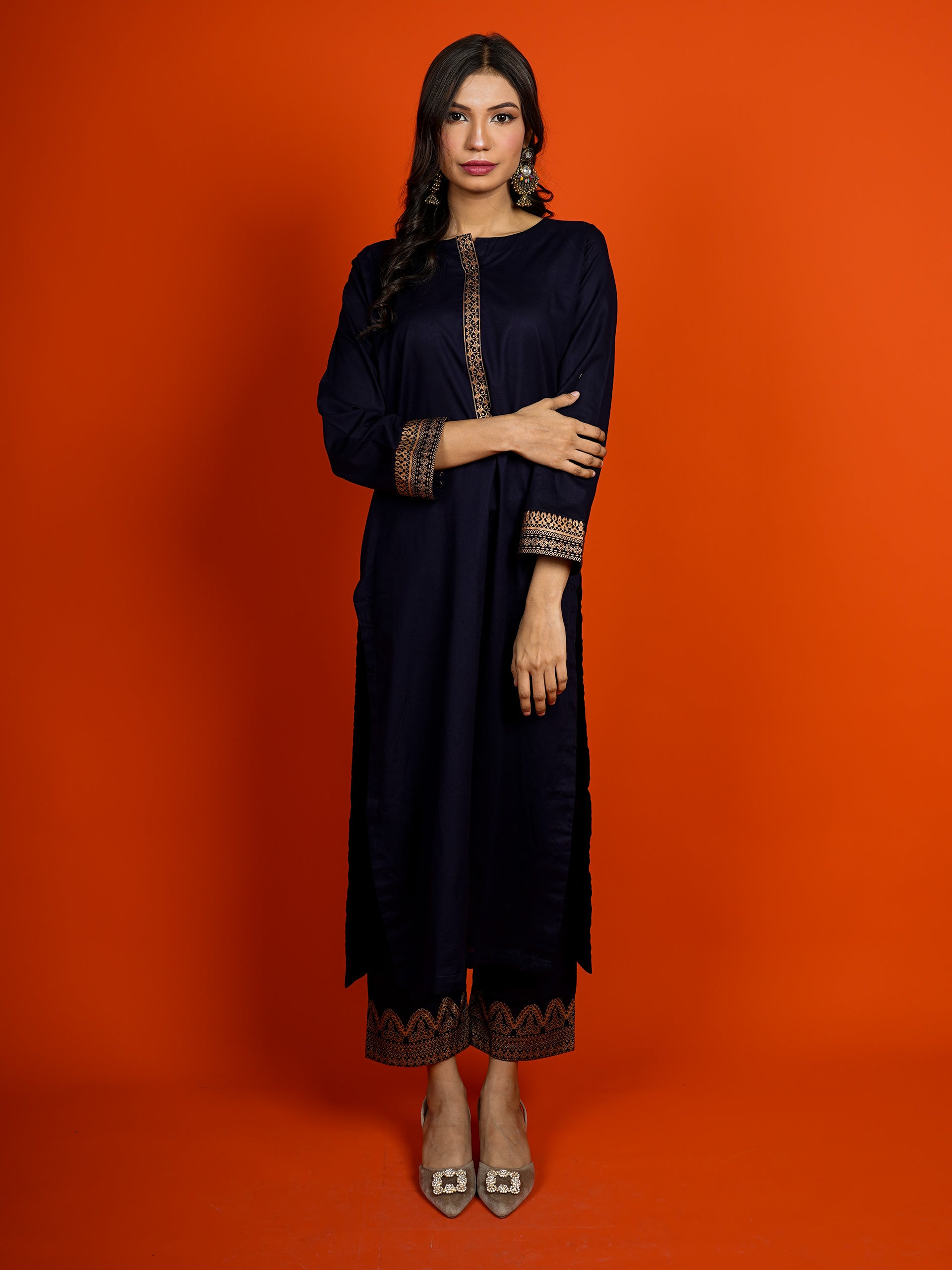 Navy Printed 2 pc - 54959