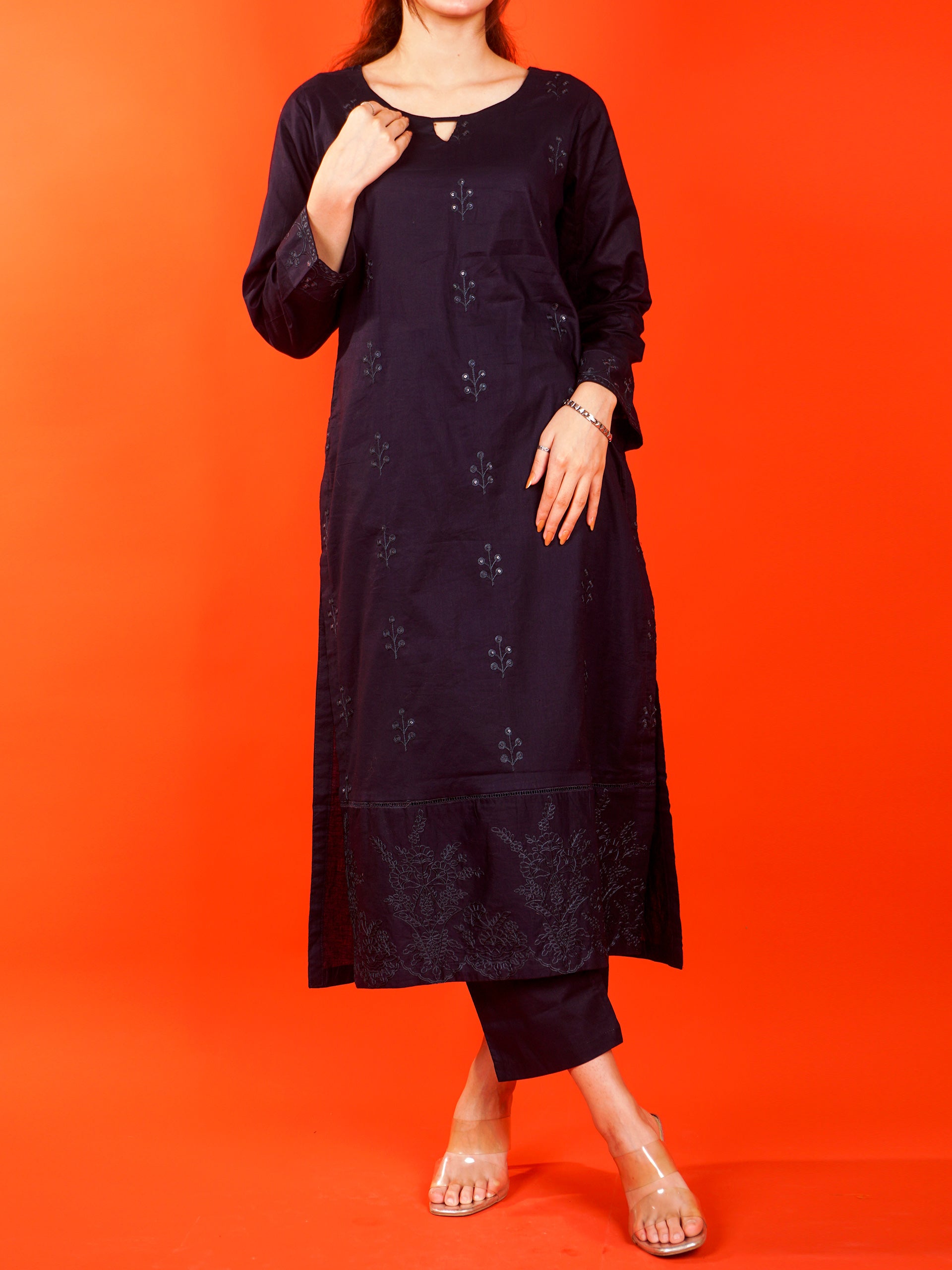 Navy Embroidered 2 pc - 54984