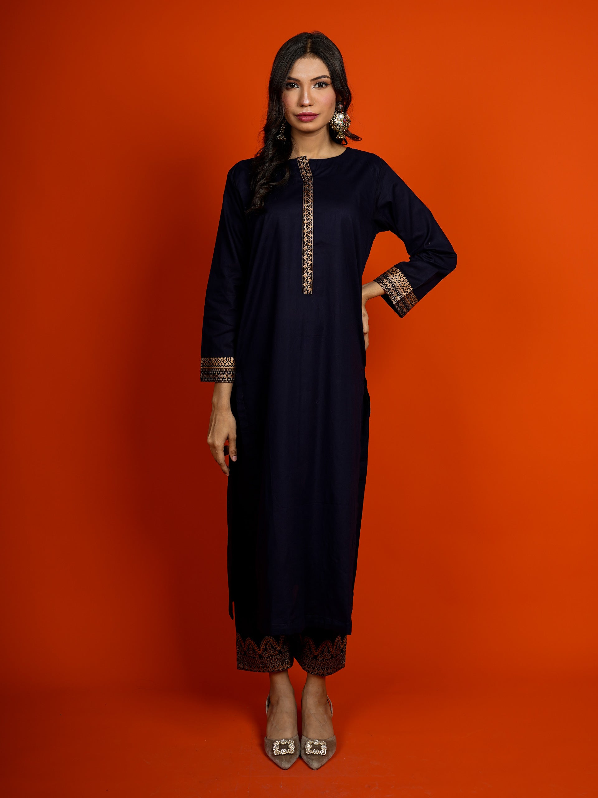 Navy Printed 2 pc - 54959