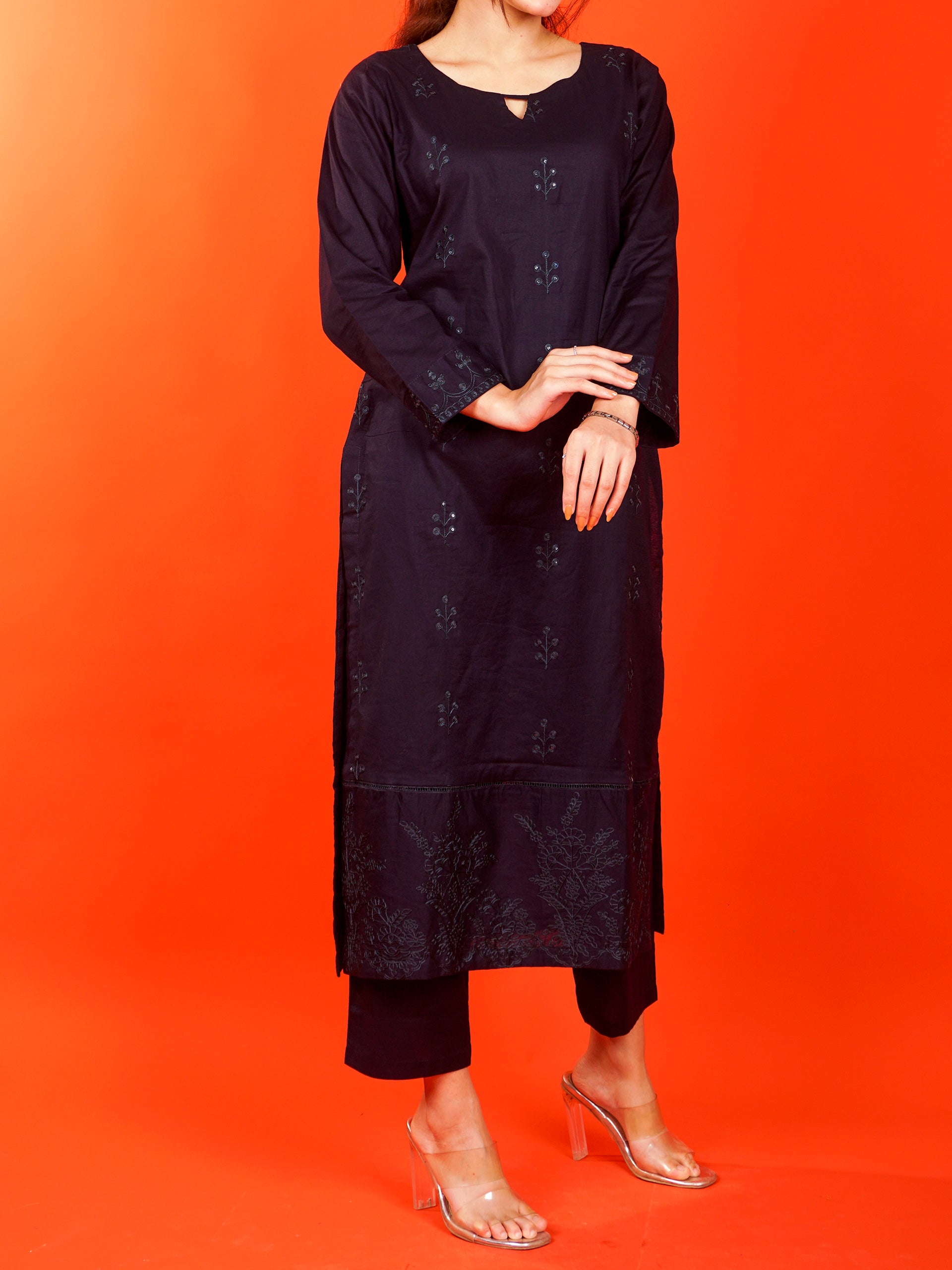 Navy Embroidered 2 pc - 54984