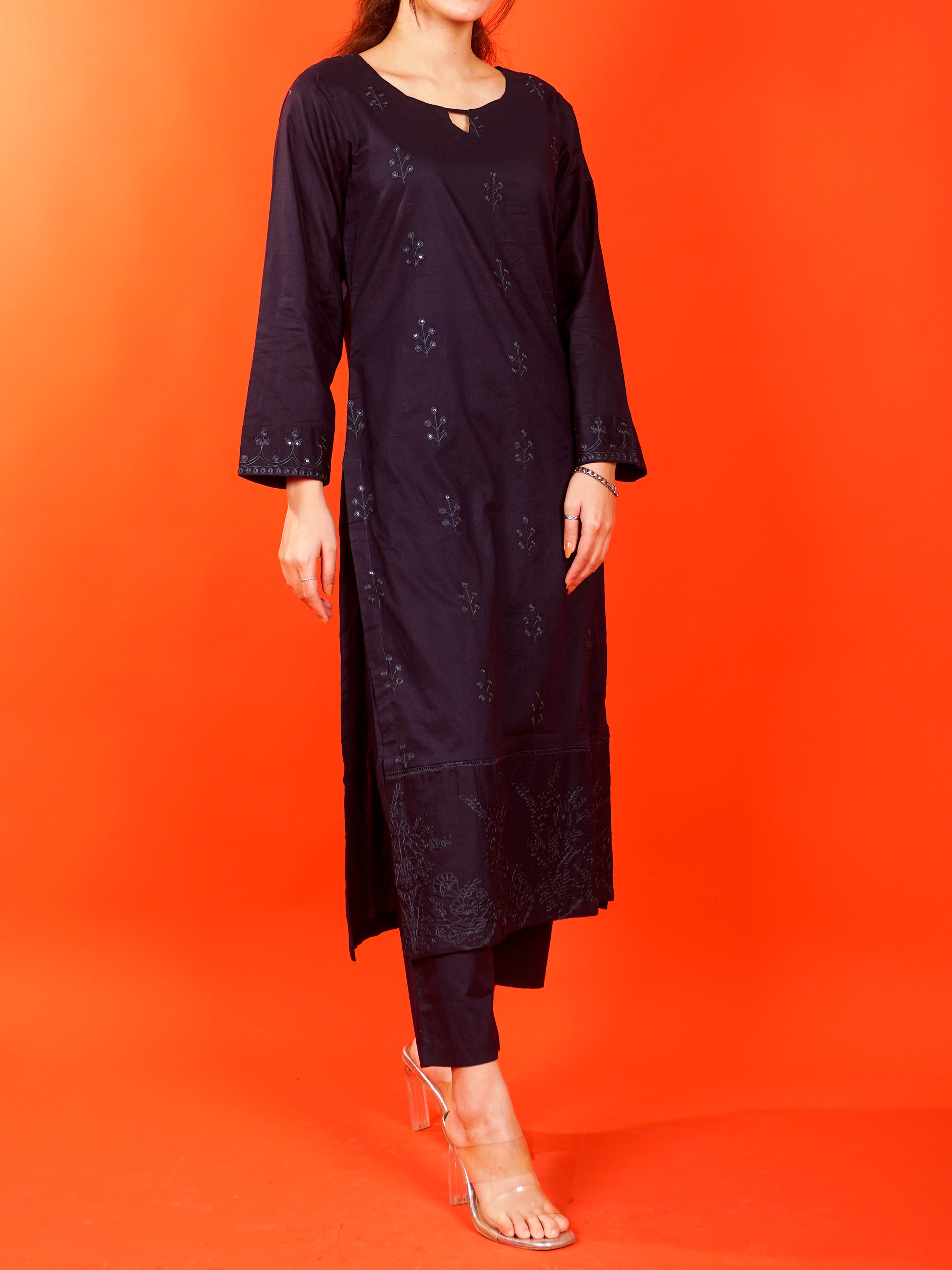 Navy Embroidered 2 pc - 54984
