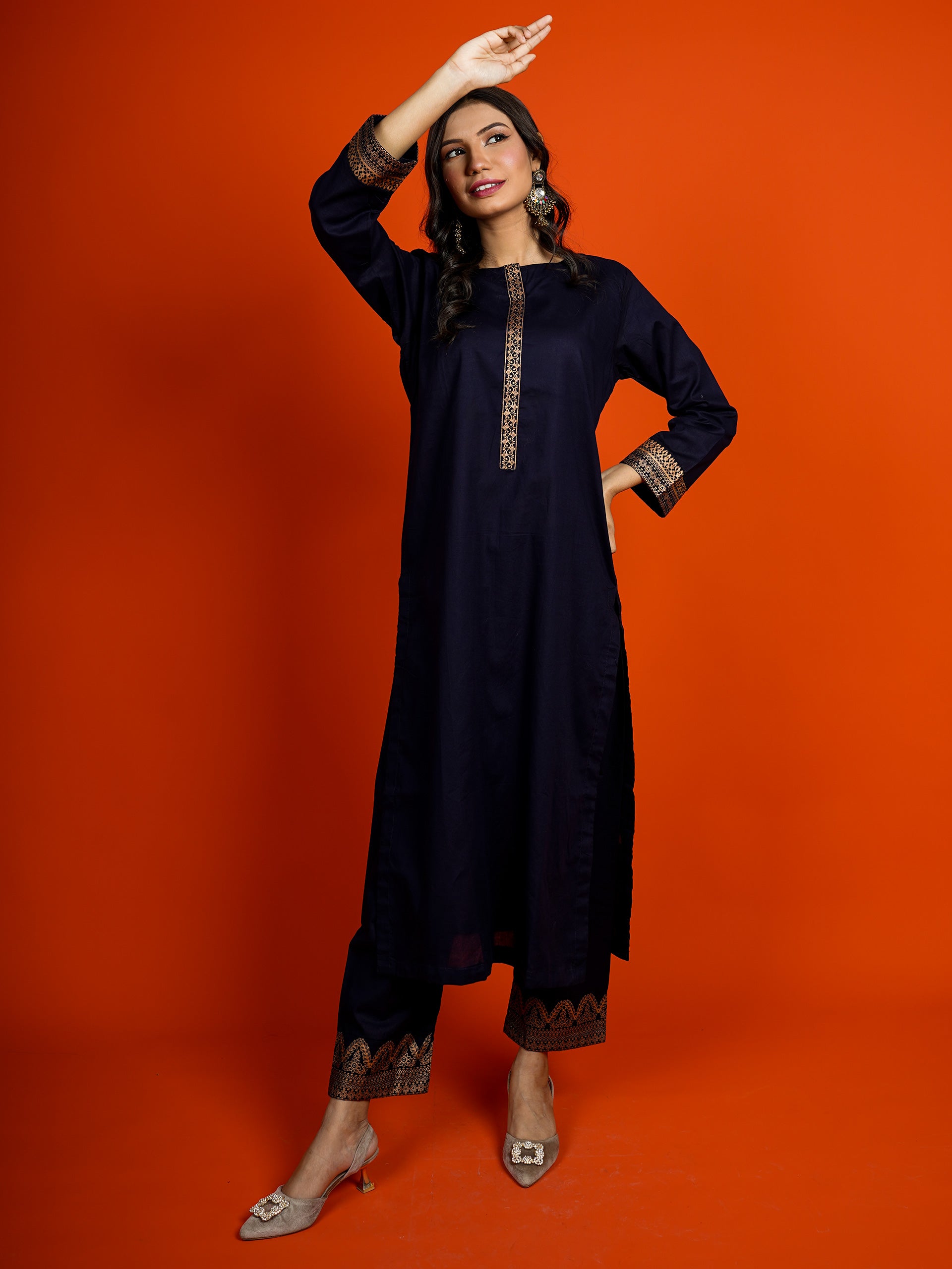 Navy Printed 2 pc - 54959