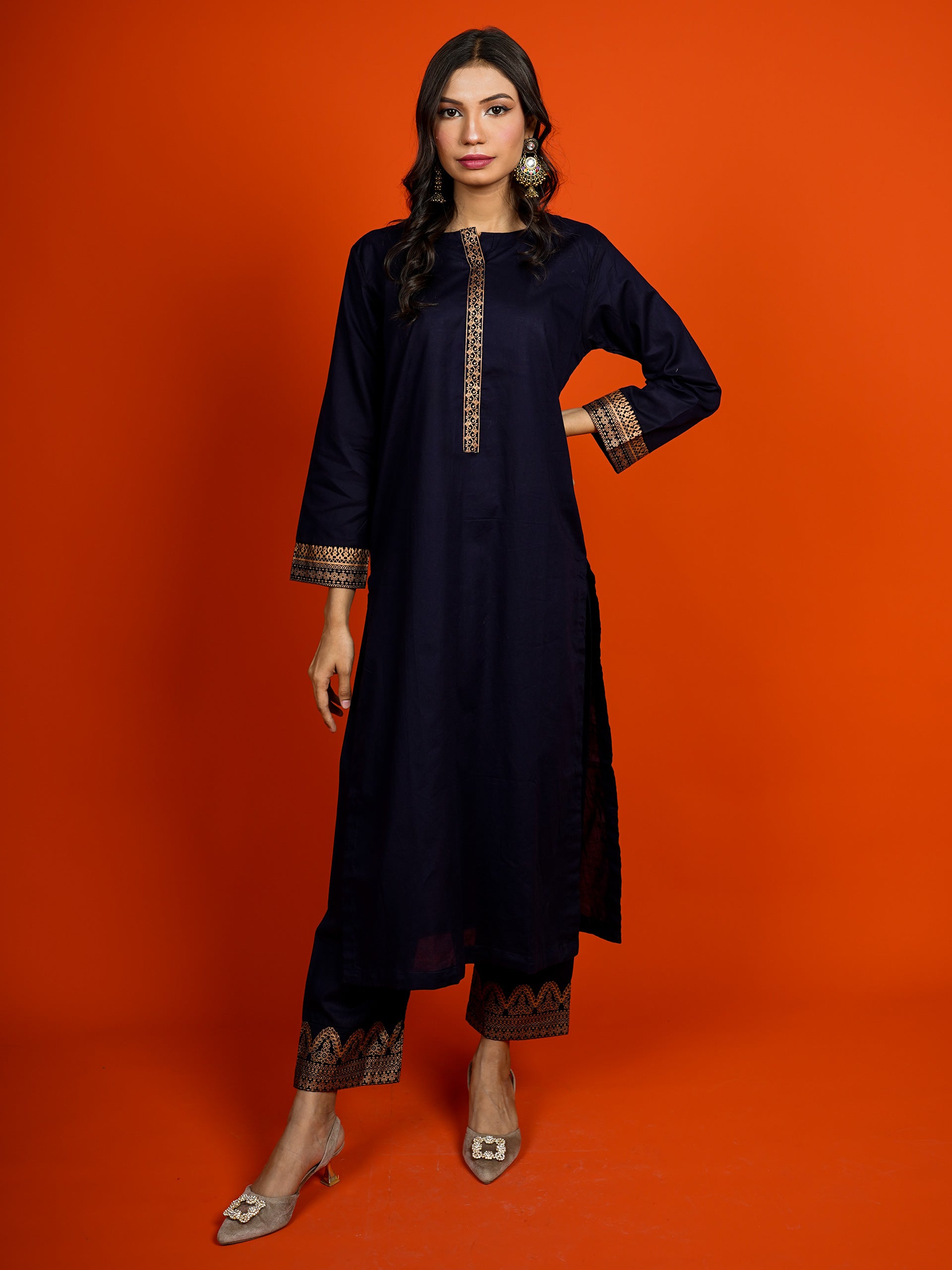 Navy Printed 2 pc - 54959