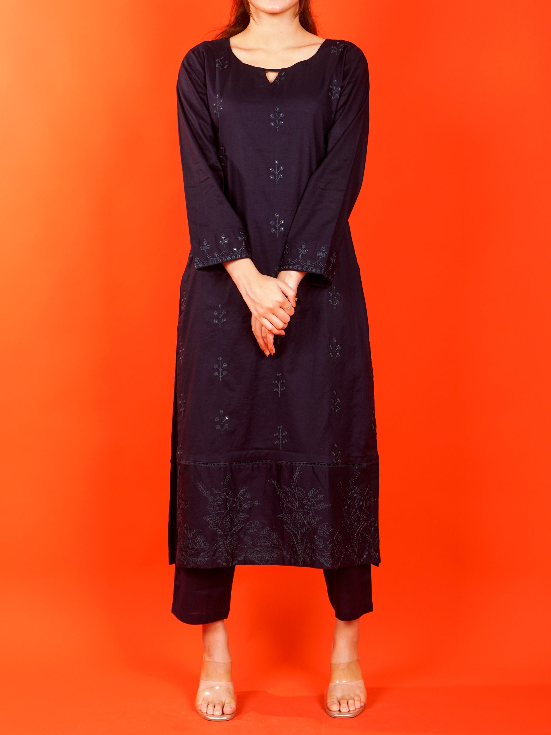 Navy Embroidered 2 pc - 54984