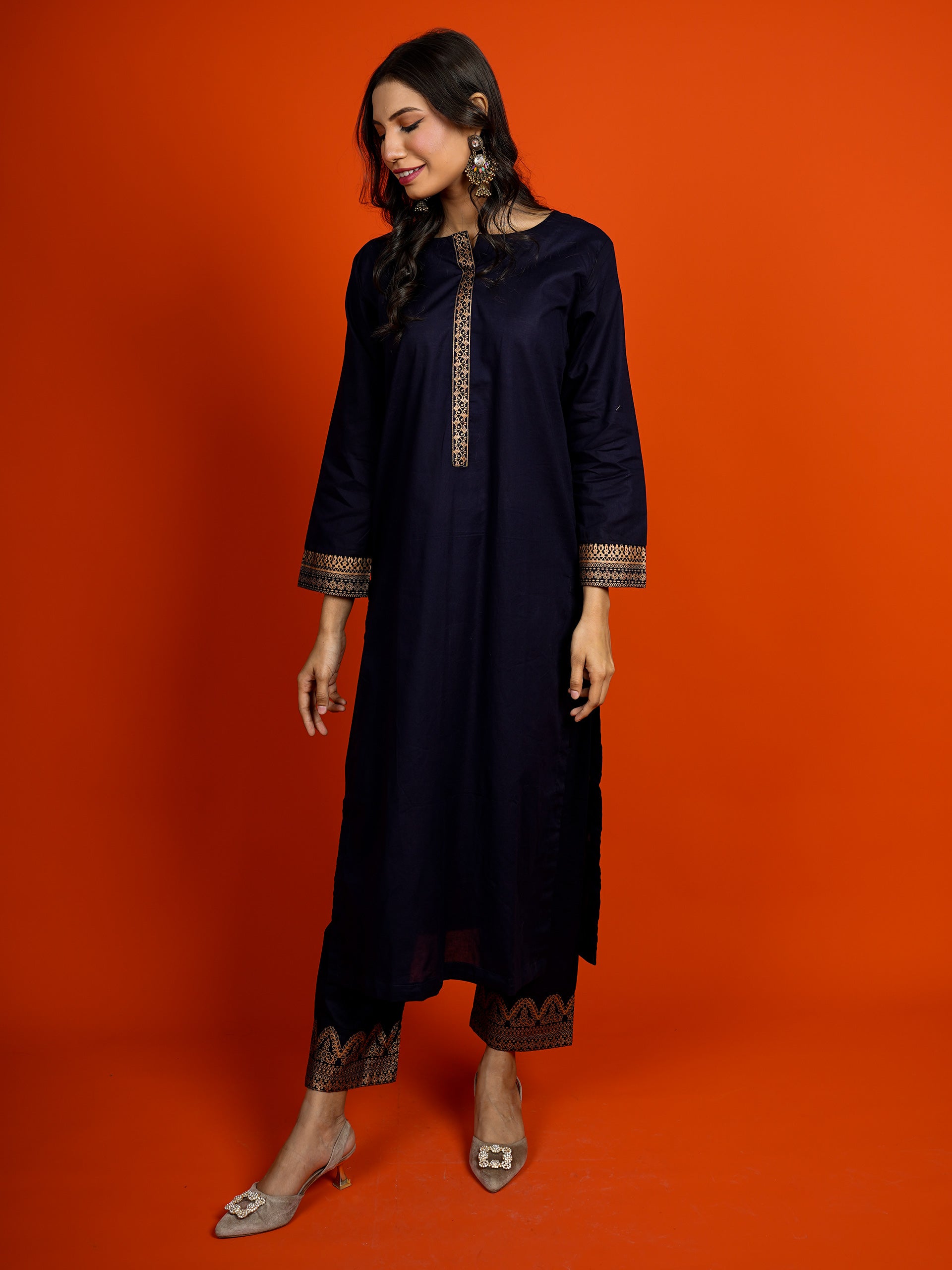 Navy Printed 2 pc - 54959