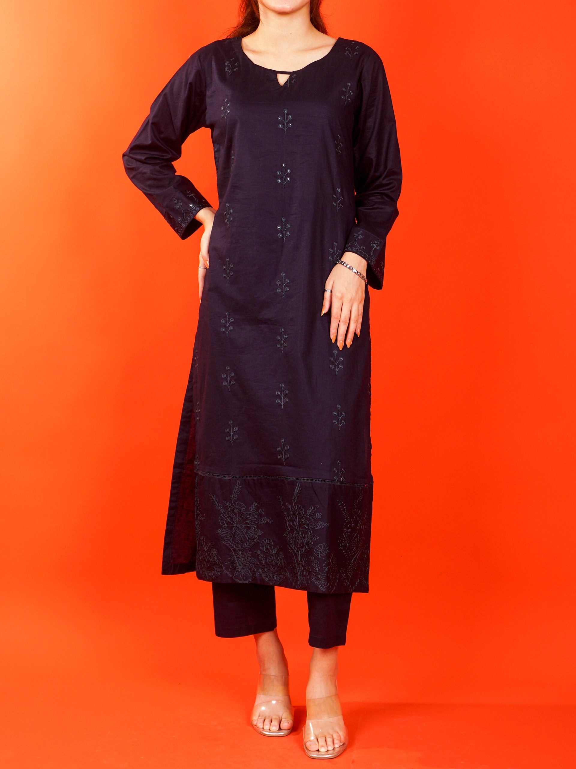 Navy Embroidered 2 pc - 54984
