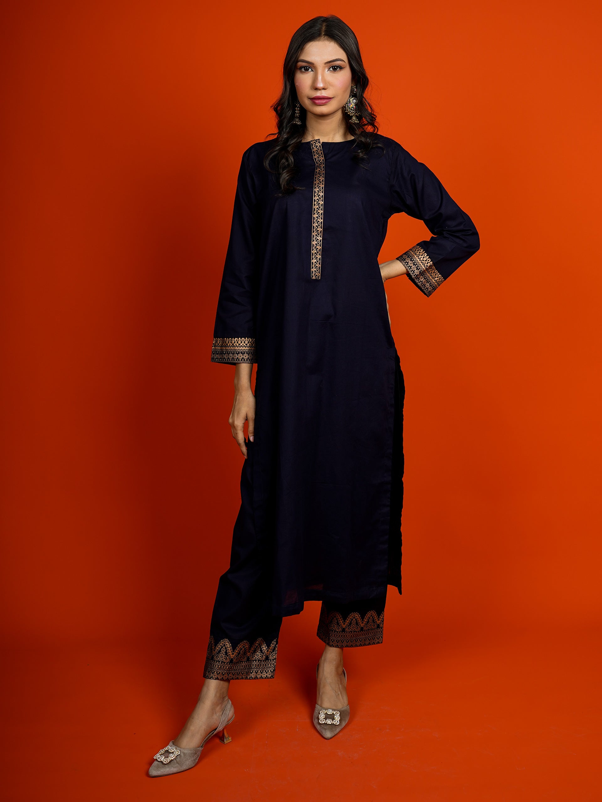 Navy Printed 2 pc - 54959