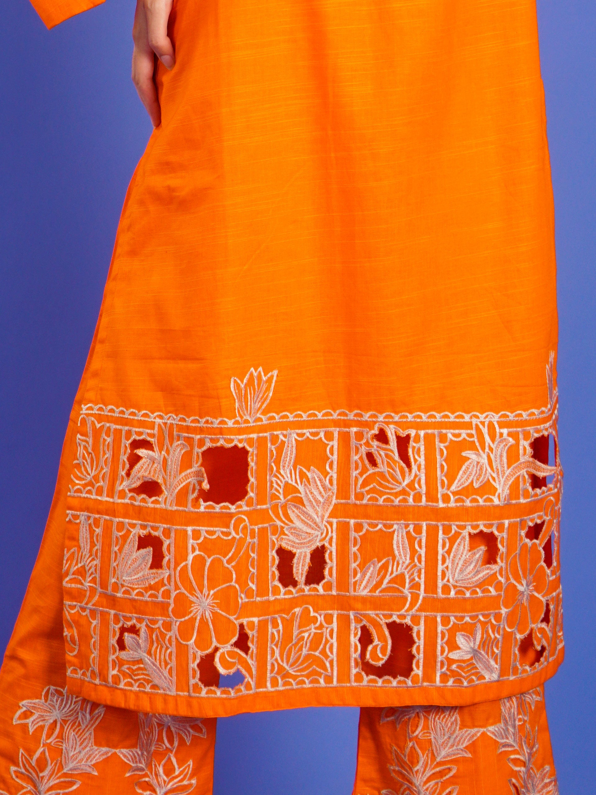 Orange Khaddar Embroidered 2 pc - 55036
