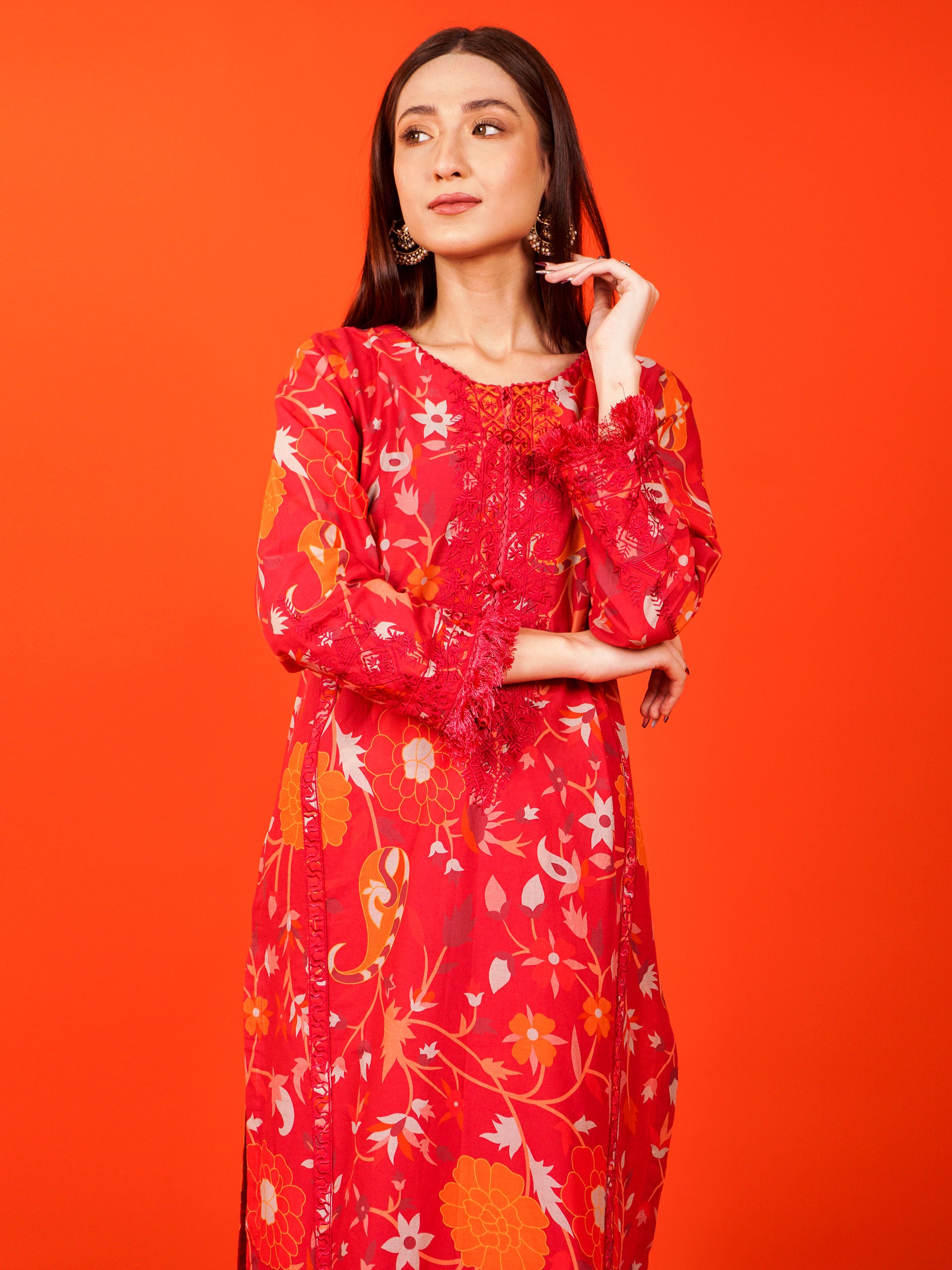 Maroon Digital Printed Embroidered 2 pc - 54922