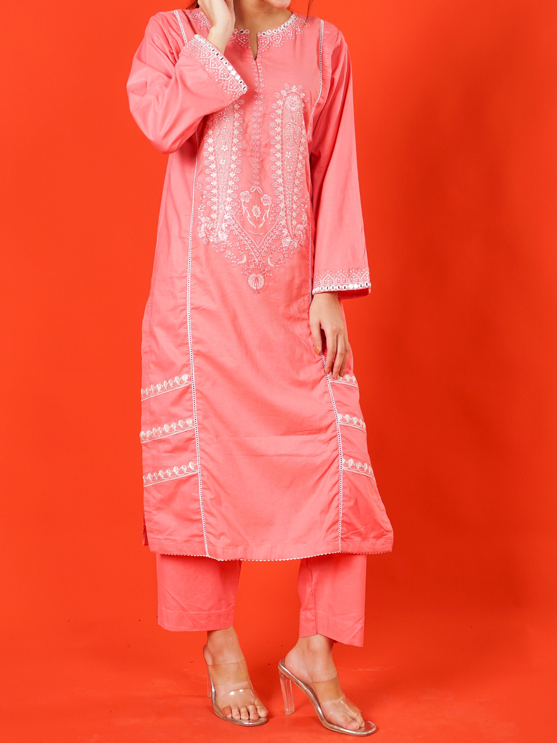 Pink Embroidered 2 pc - 55004