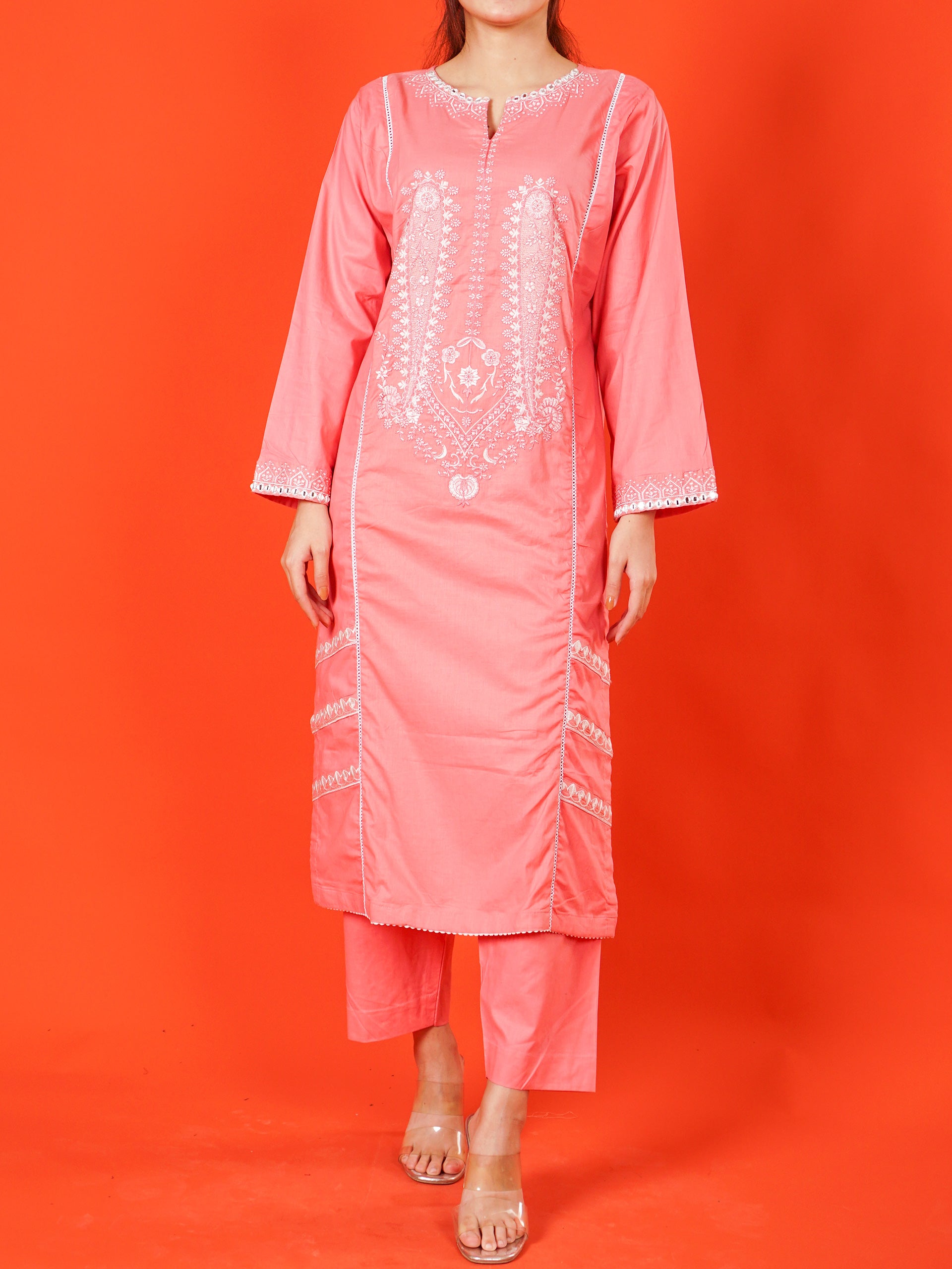 Pink Embroidered 2 pc - 55004