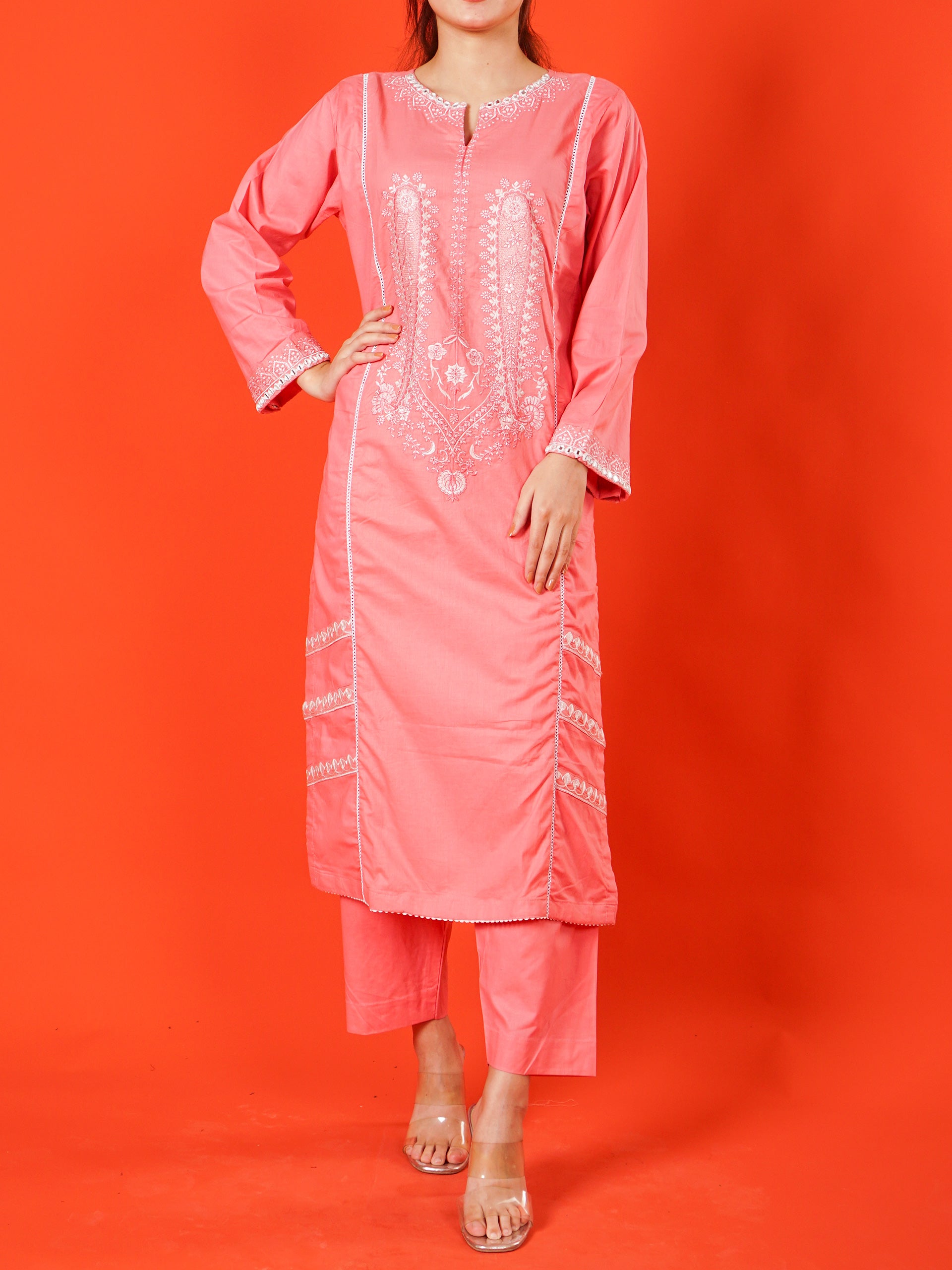 Pink Embroidered 2 pc - 55004