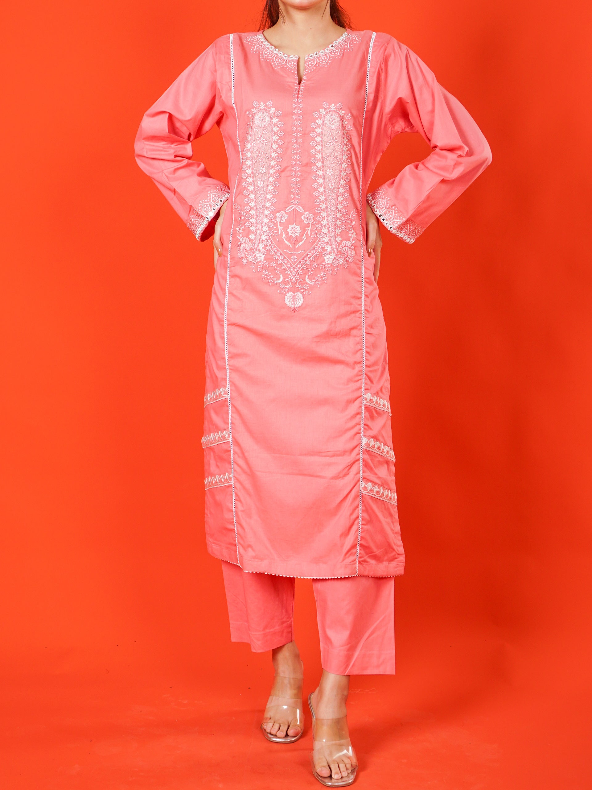 Pink Embroidered 2 pc - 55004