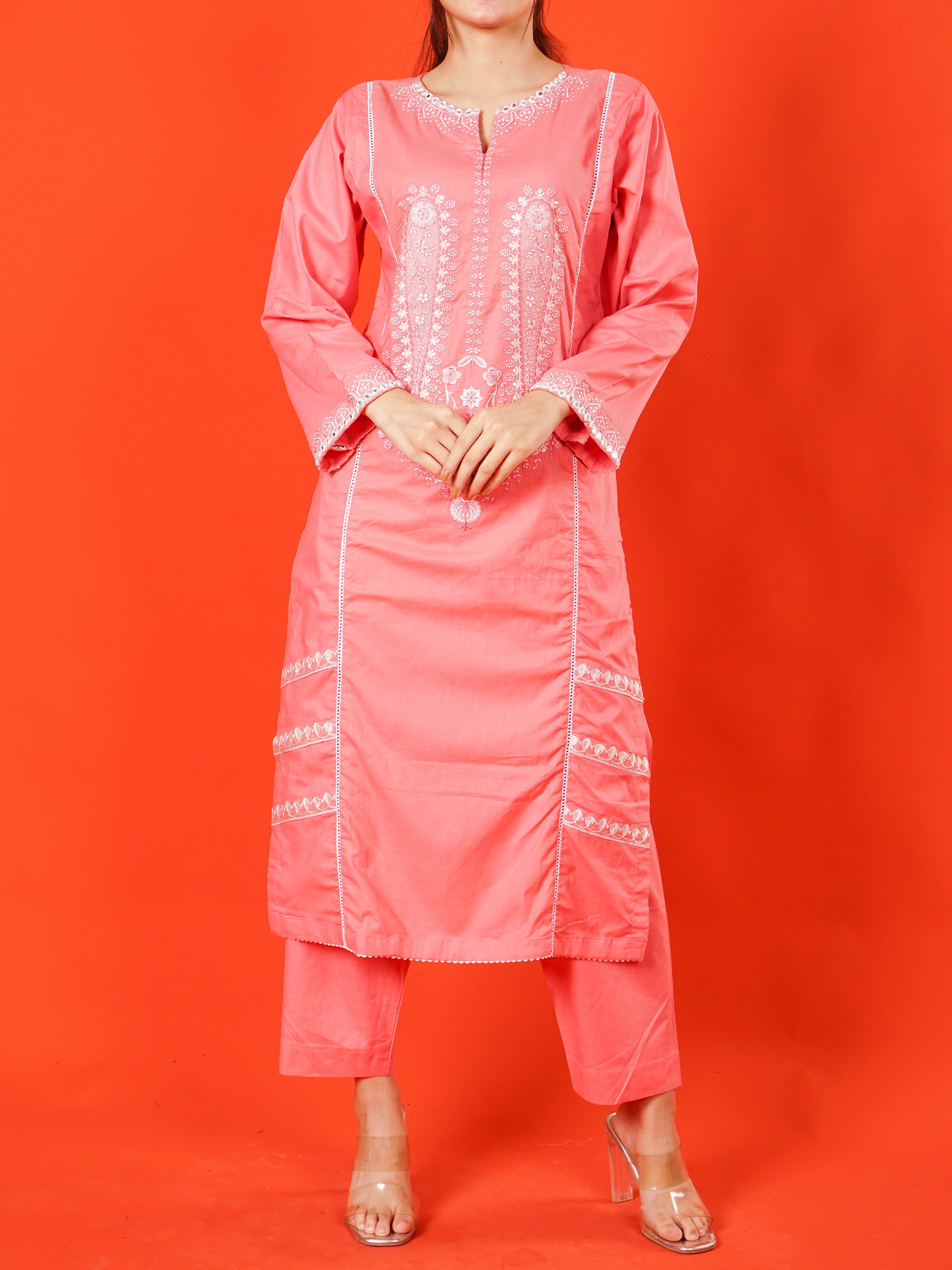 Pink Embroidered 2 pc - 55004