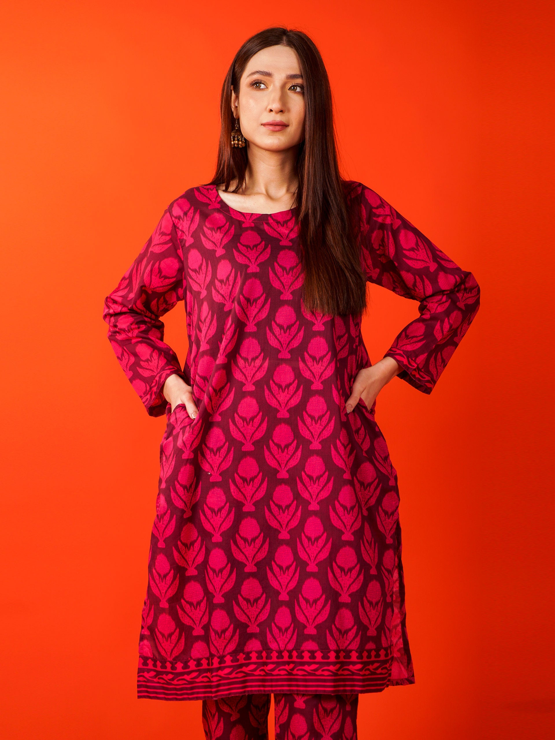 Purple Lawn Printed 2 pc - 54904