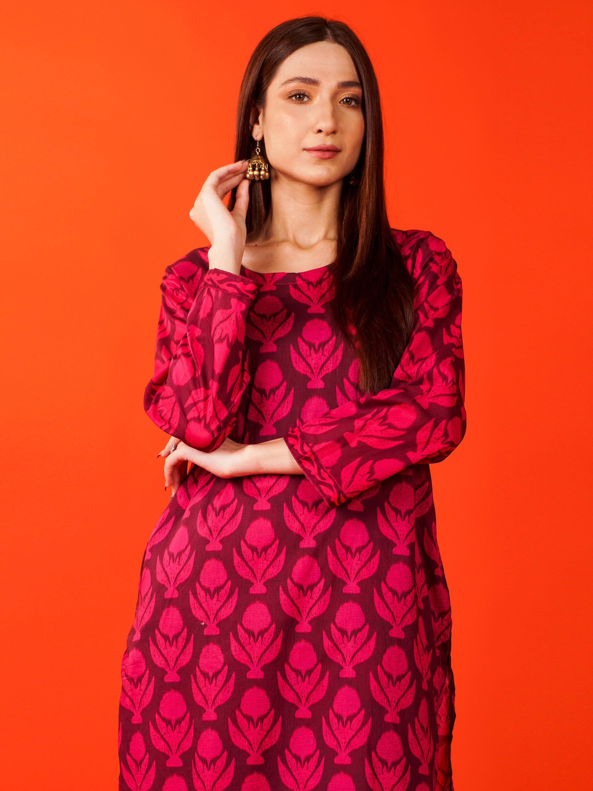 Purple Lawn Printed 2 pc - 54904