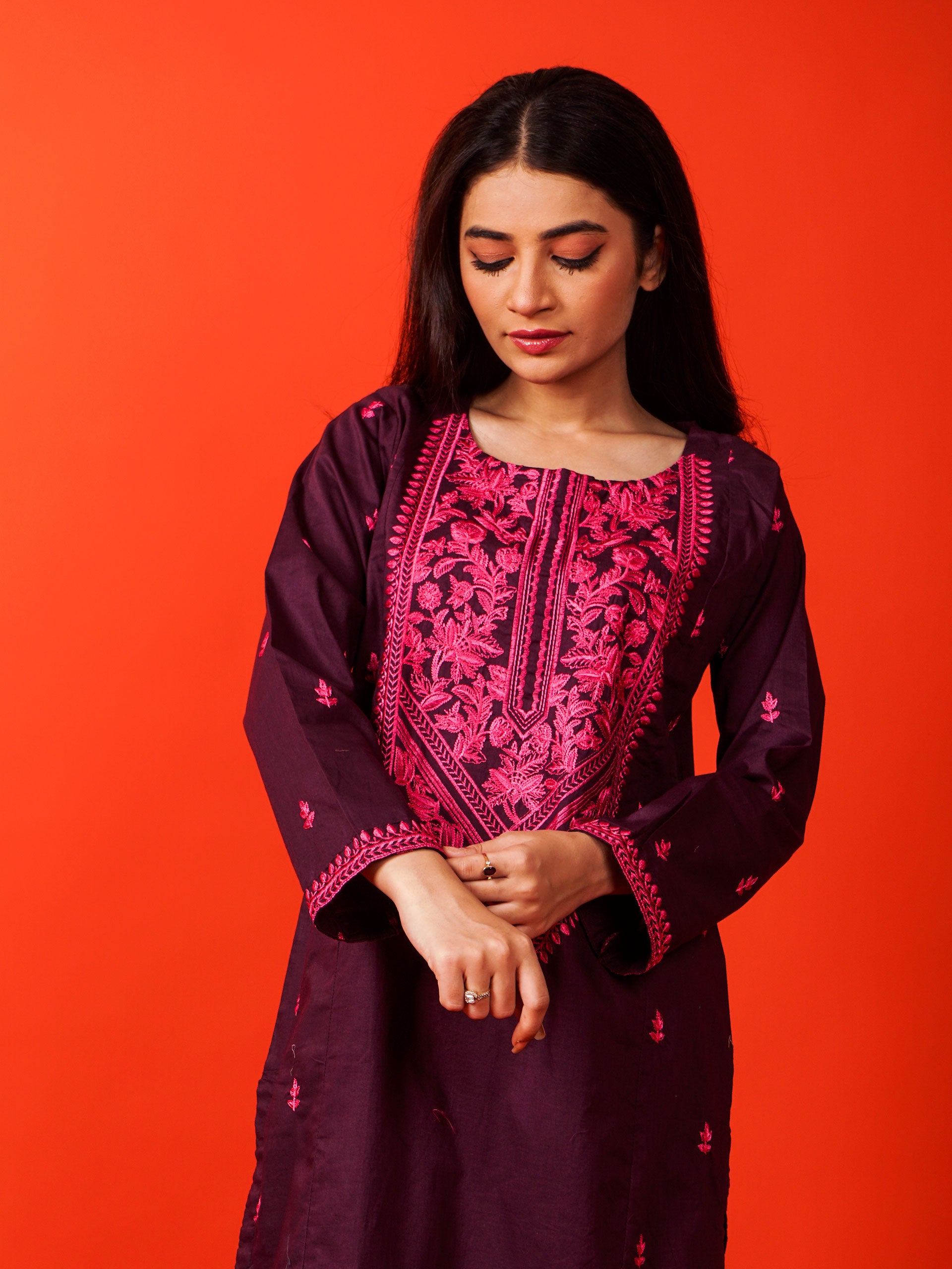Purple Embroidered 2 pc - 54931