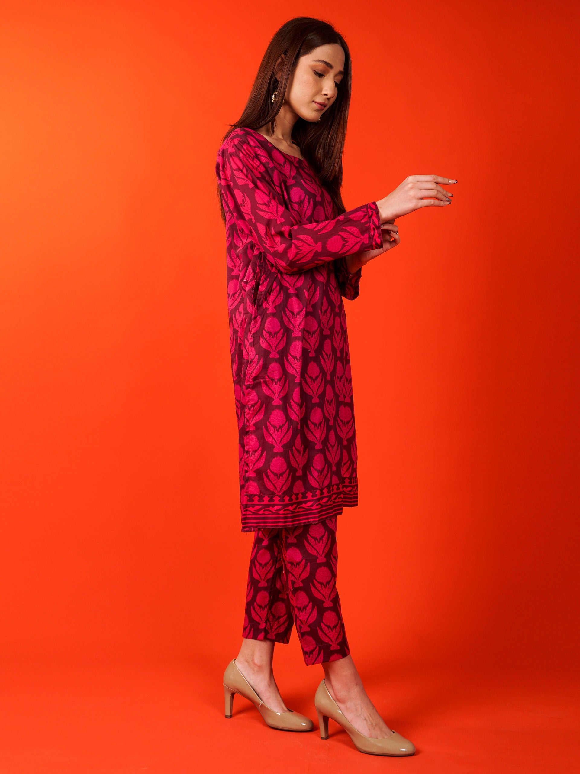 Purple Lawn Printed 2 pc - 54904