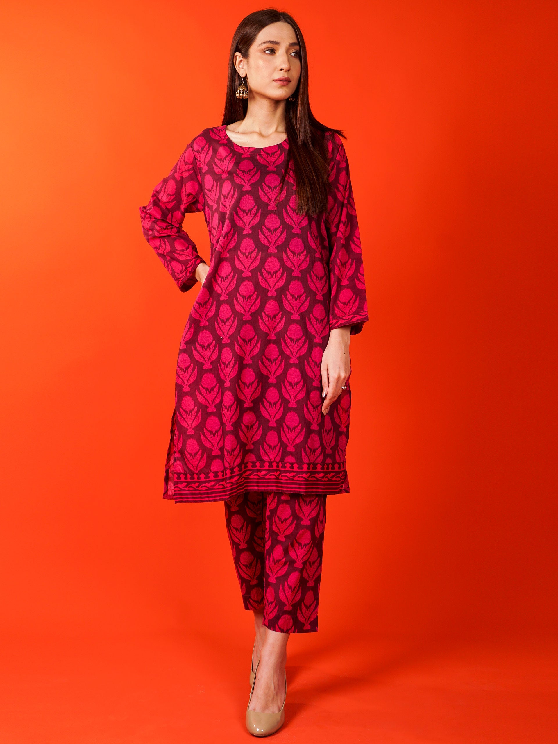 Purple Lawn Printed 2 pc - 54904