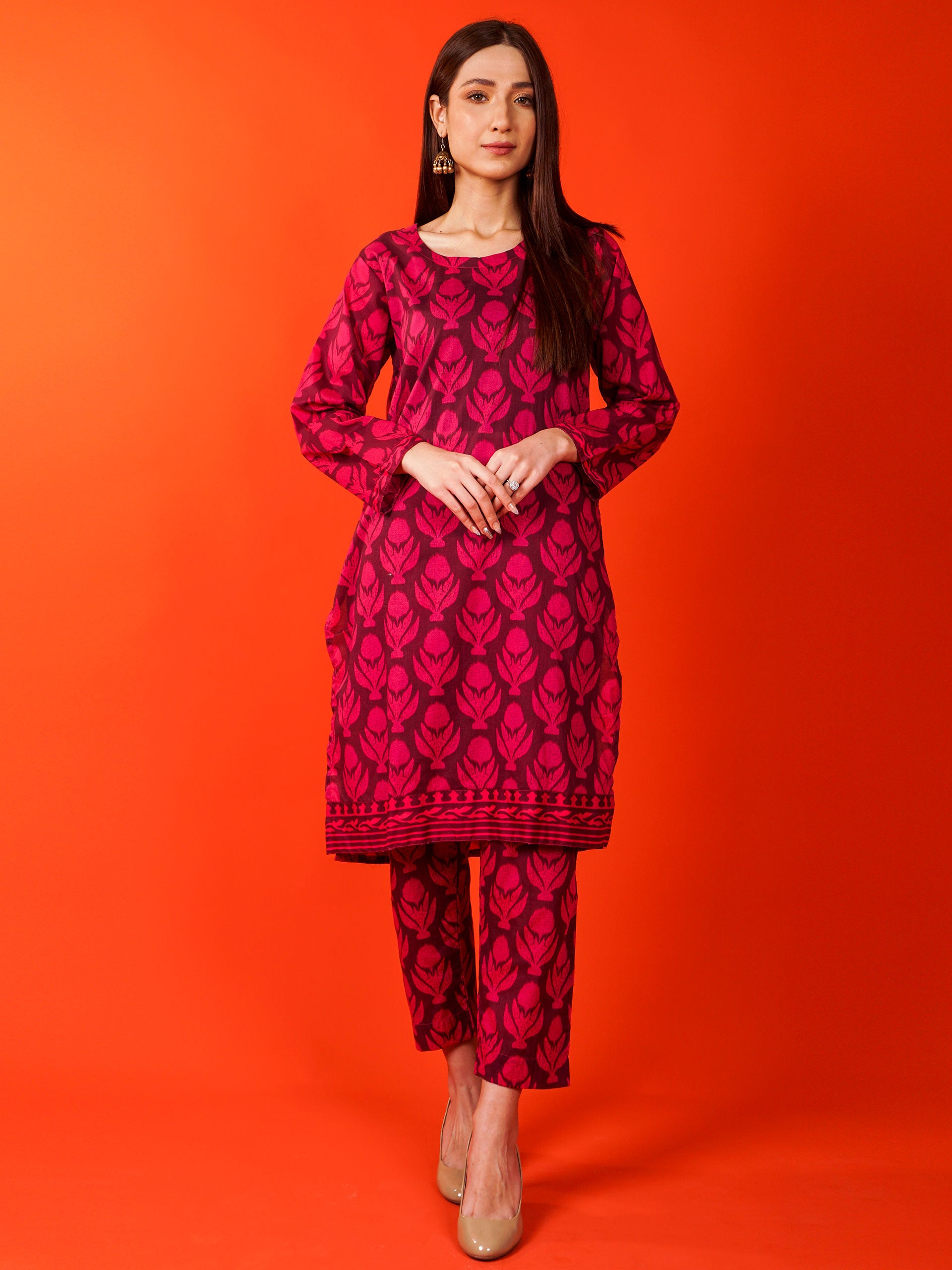 Purple Lawn Printed 2 pc - 54904