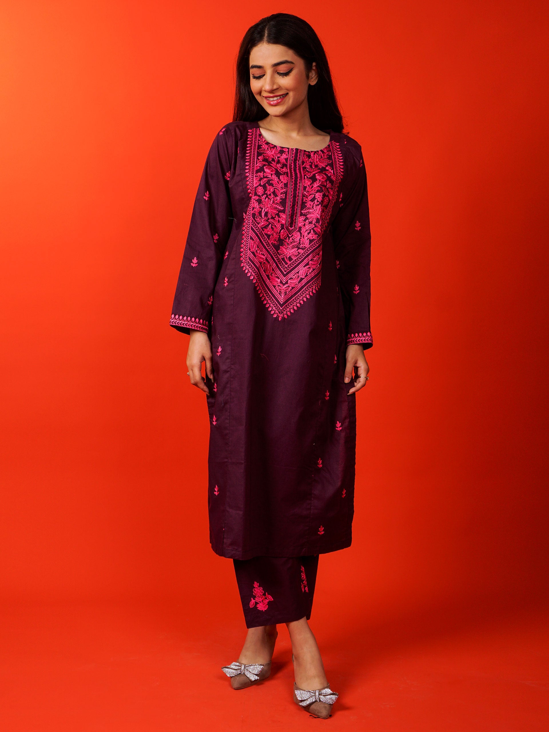 Purple Embroidered 2 pc - 54931