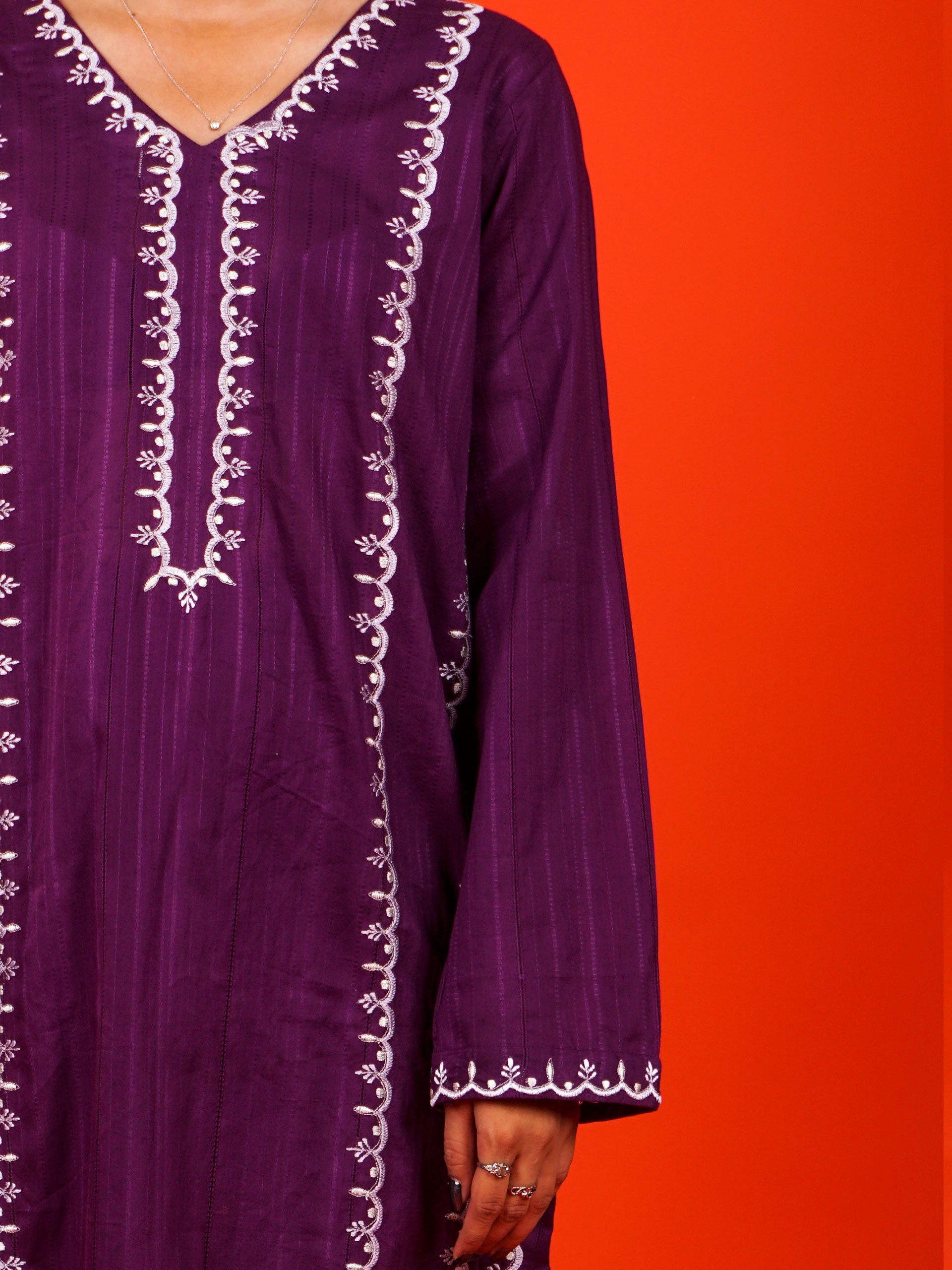 Purple Embroidered 2 pc - 54973