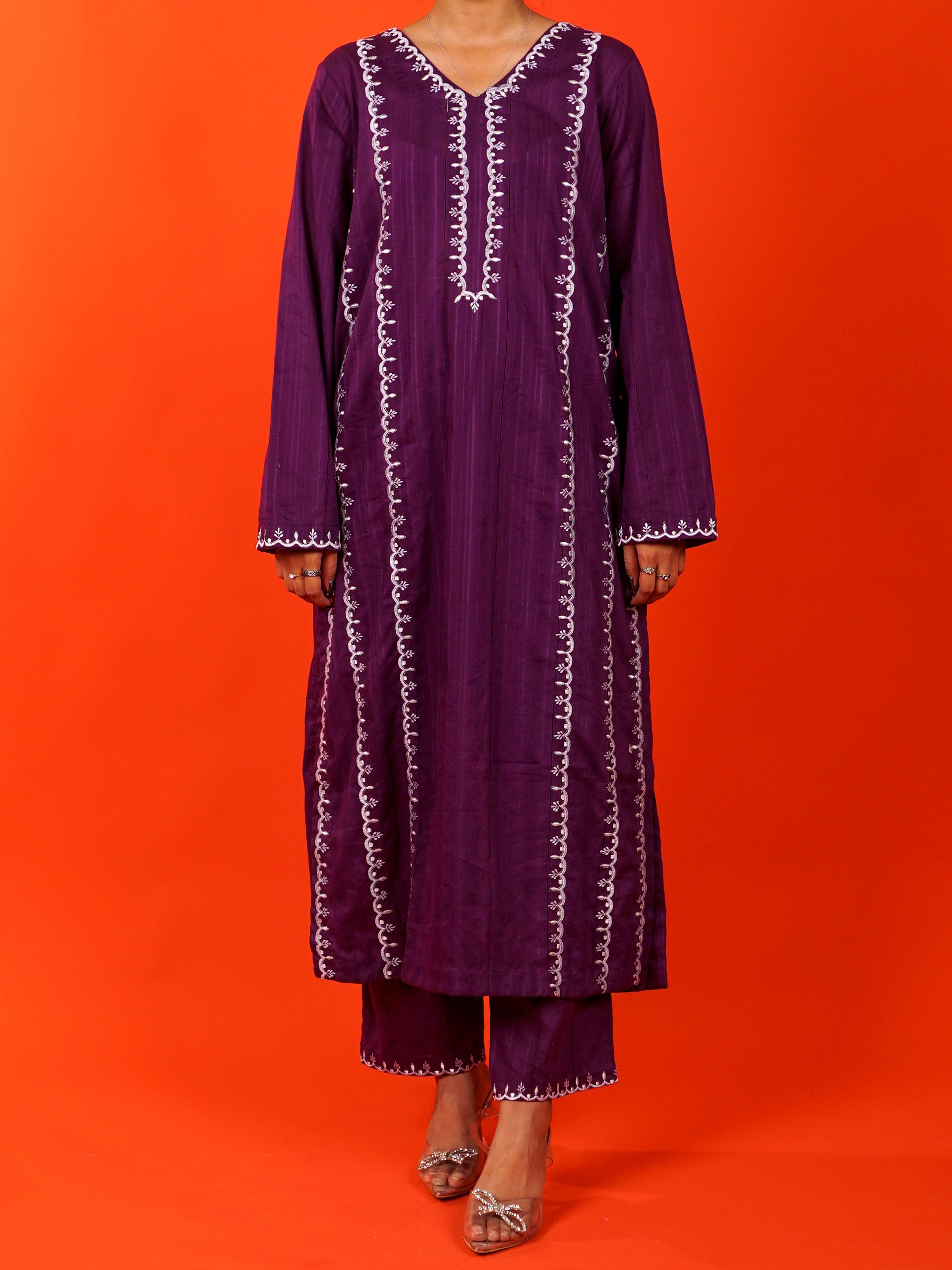 Purple Embroidered 2 pc - 54973