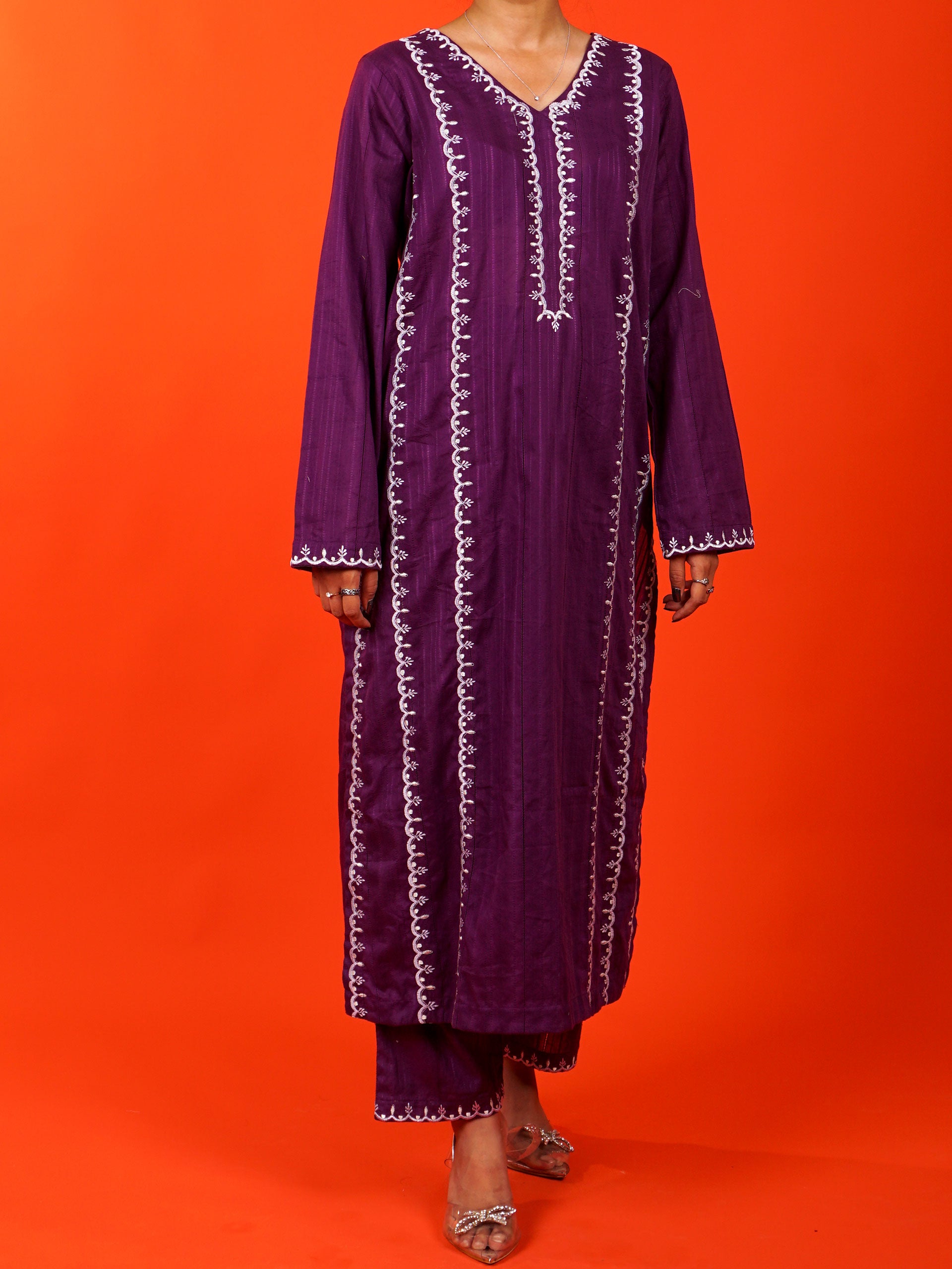 Purple Embroidered 2 pc - 54973