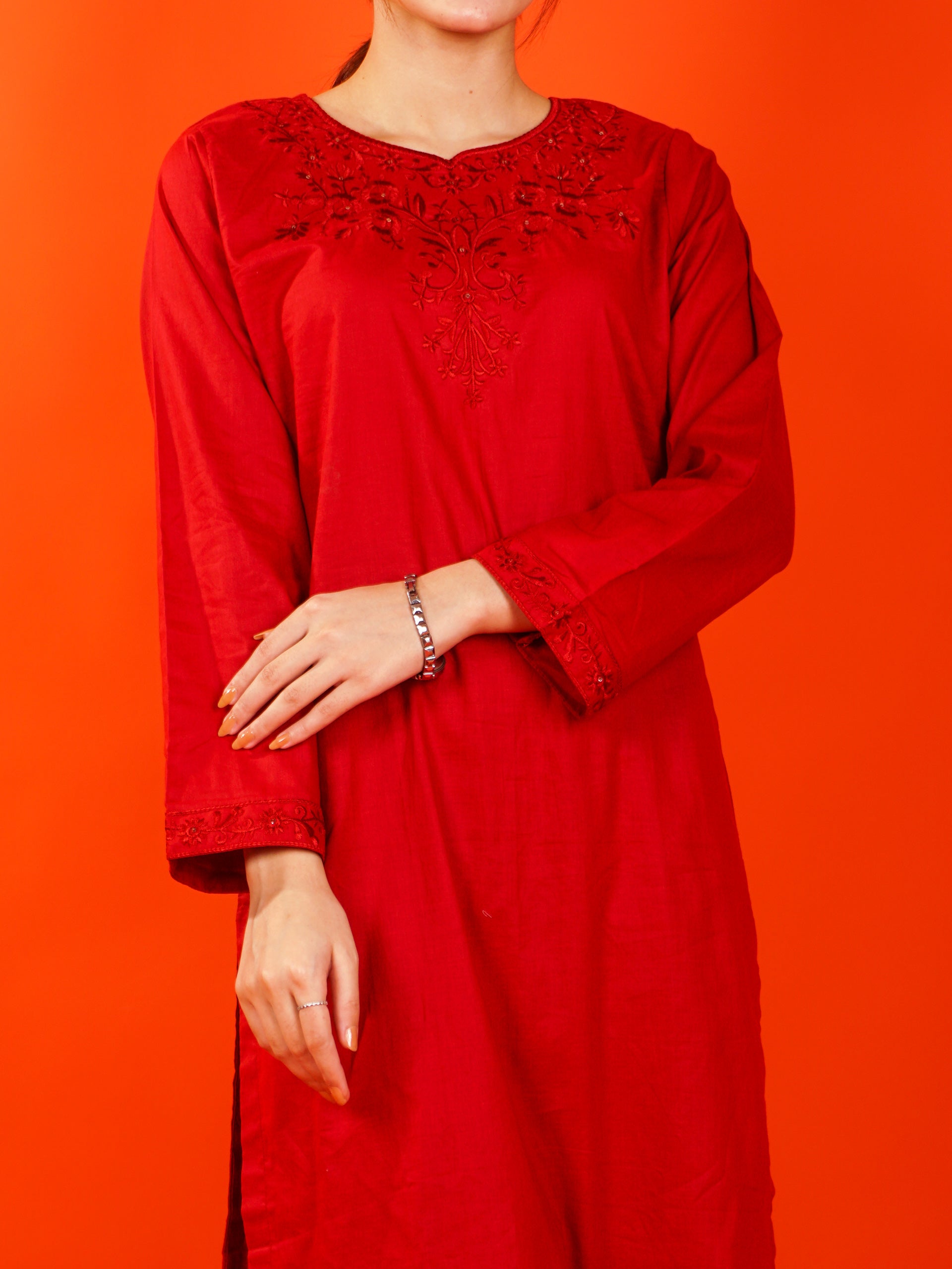 Red Embroidered 2 pc - 54987