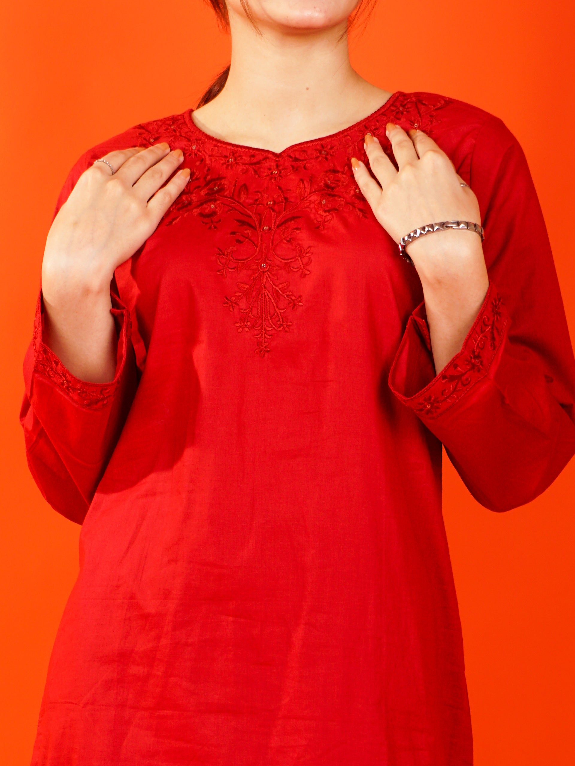 Red Embroidered 2 pc - 54987