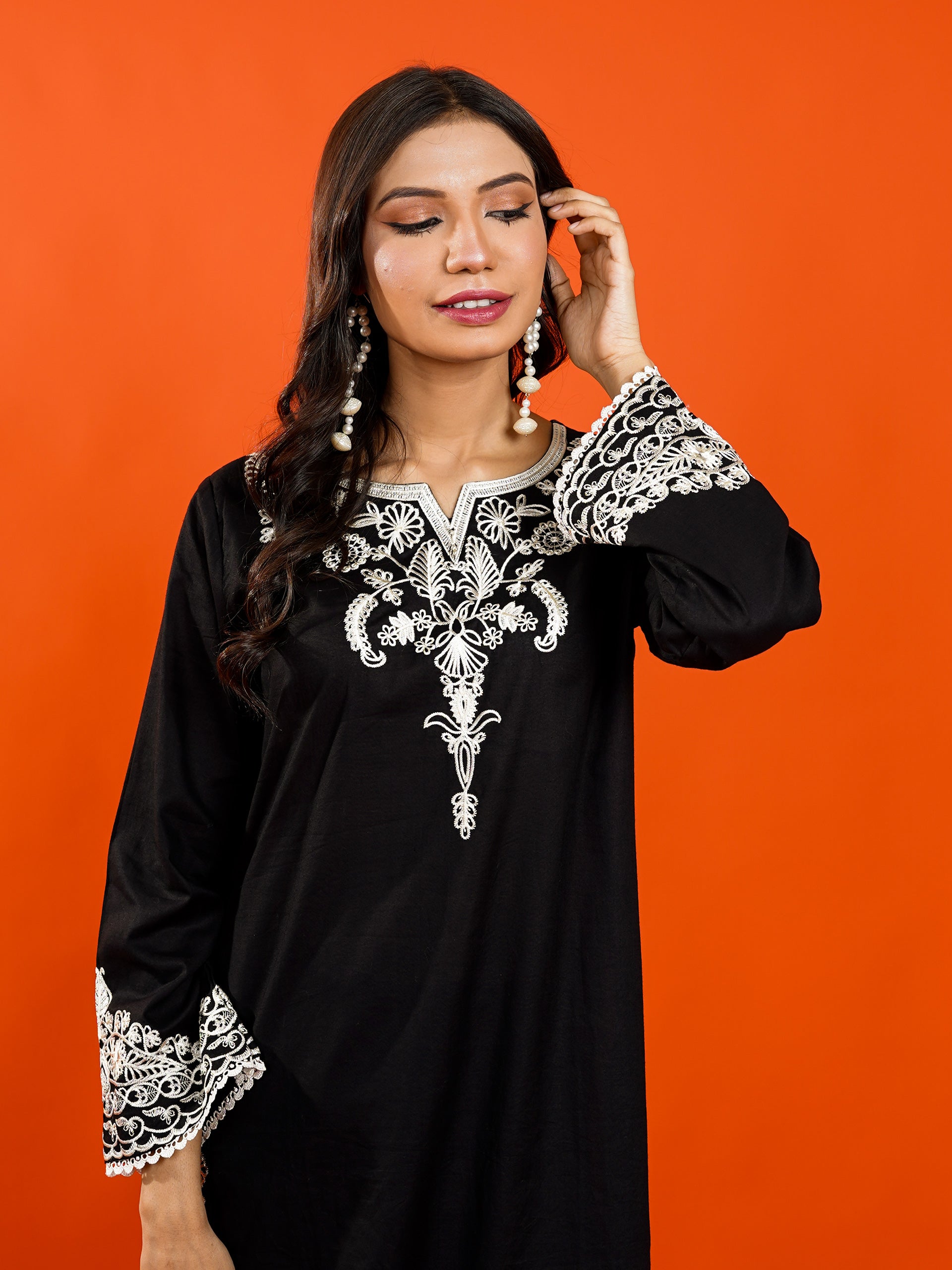 Black Embroidered 2 pc - 54958