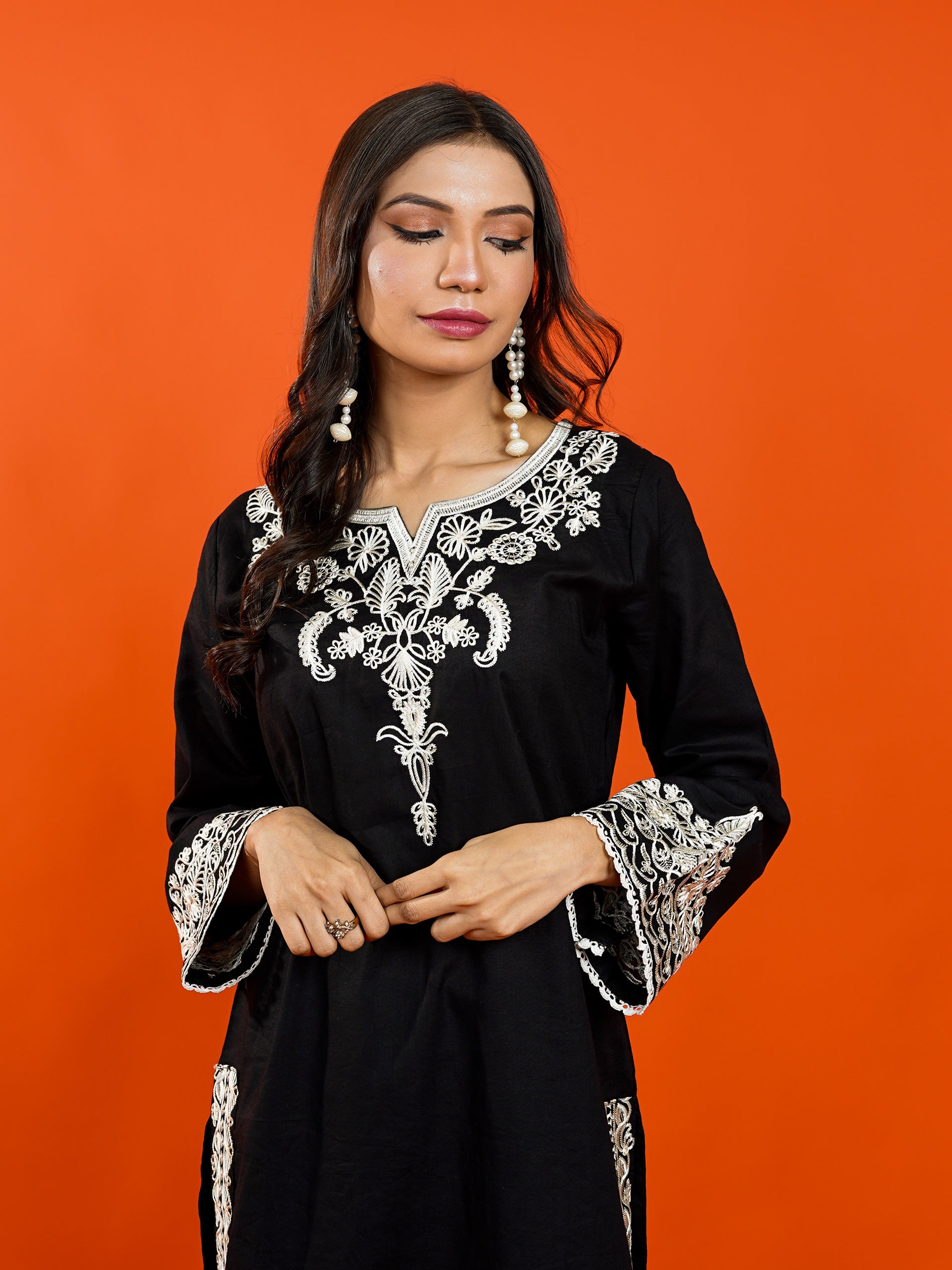 Black Embroidered 2 pc - 54958