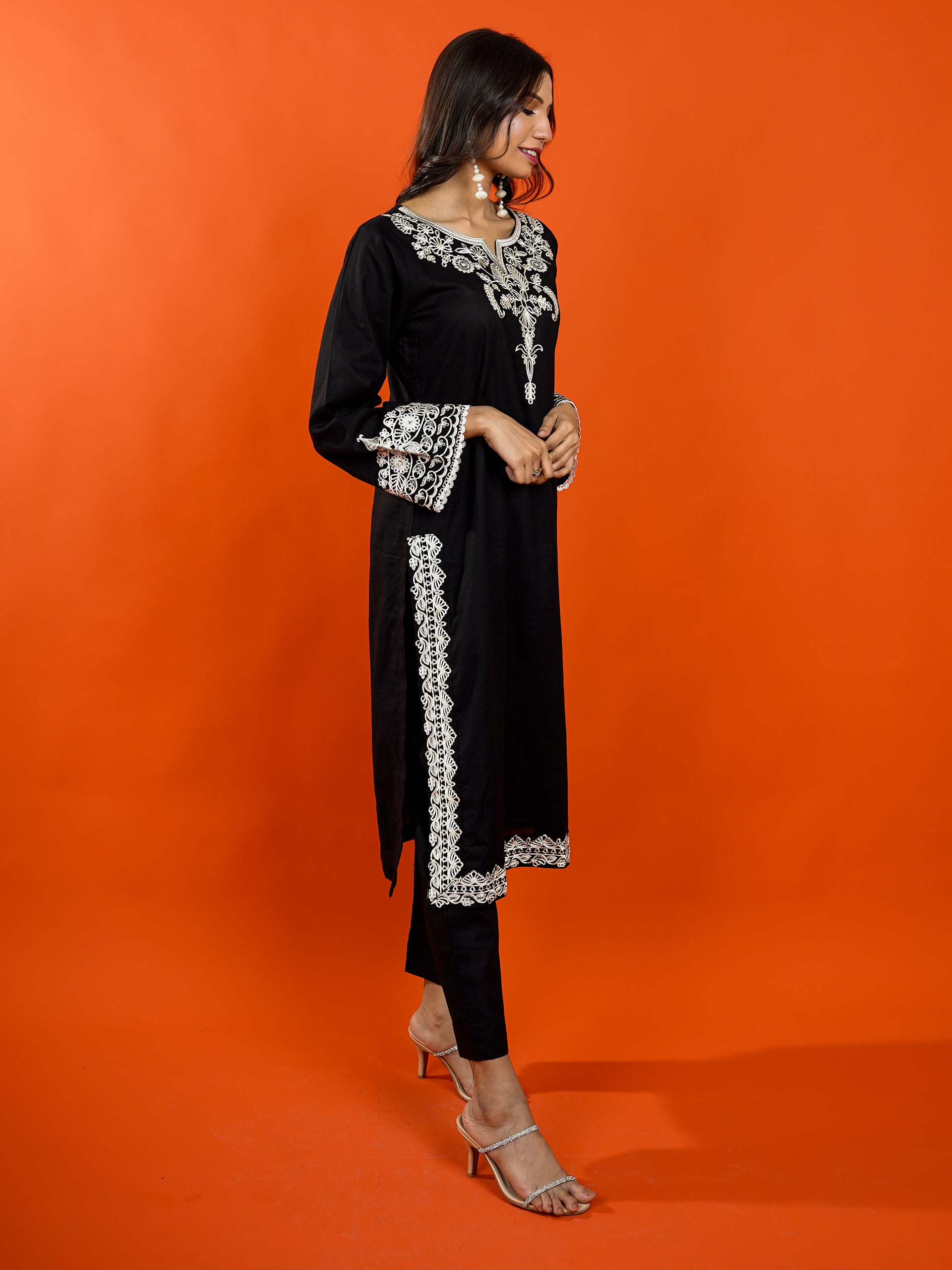 Black Embroidered 2 pc - 54958