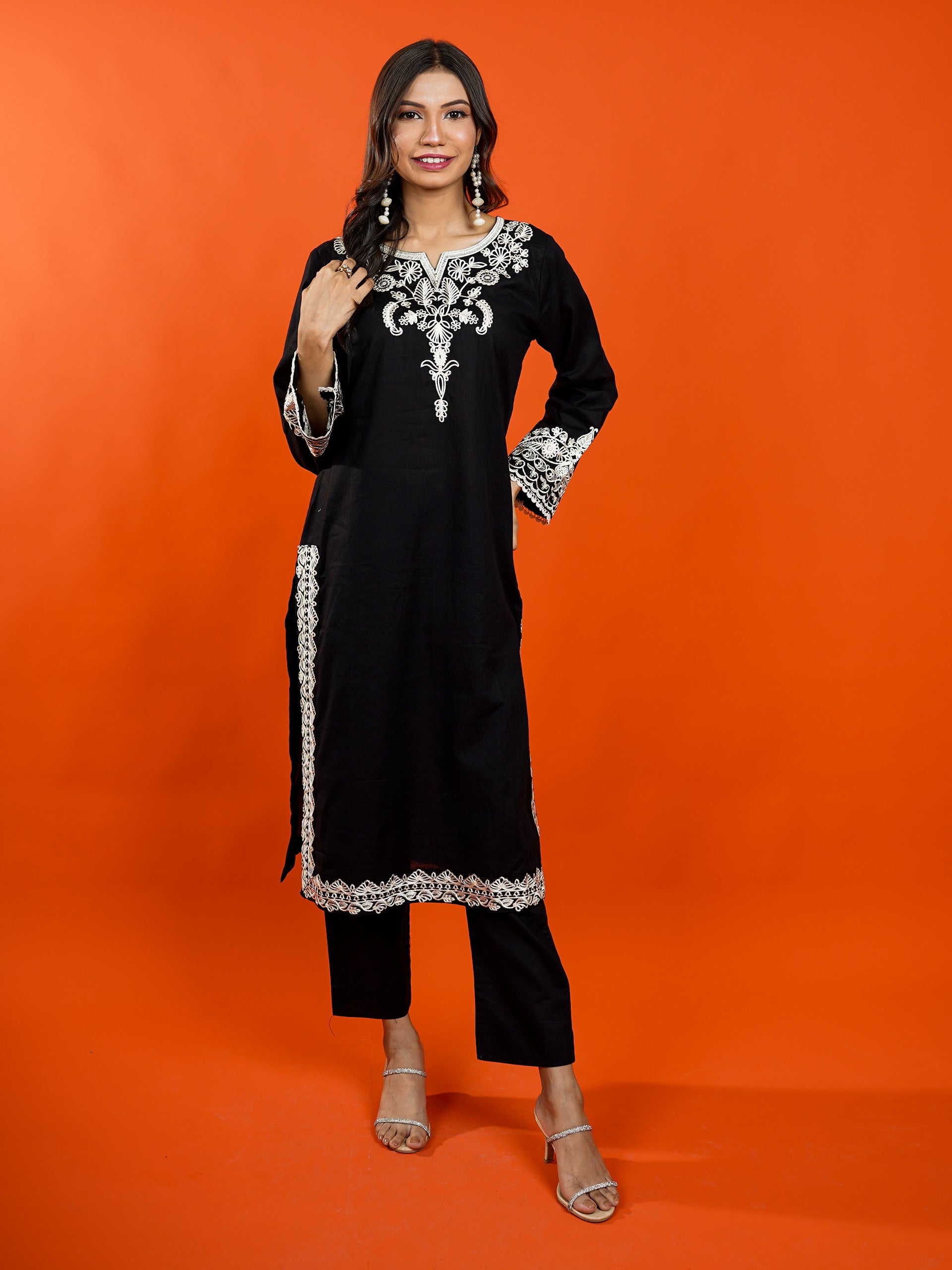 Black Embroidered 2 pc - 54958