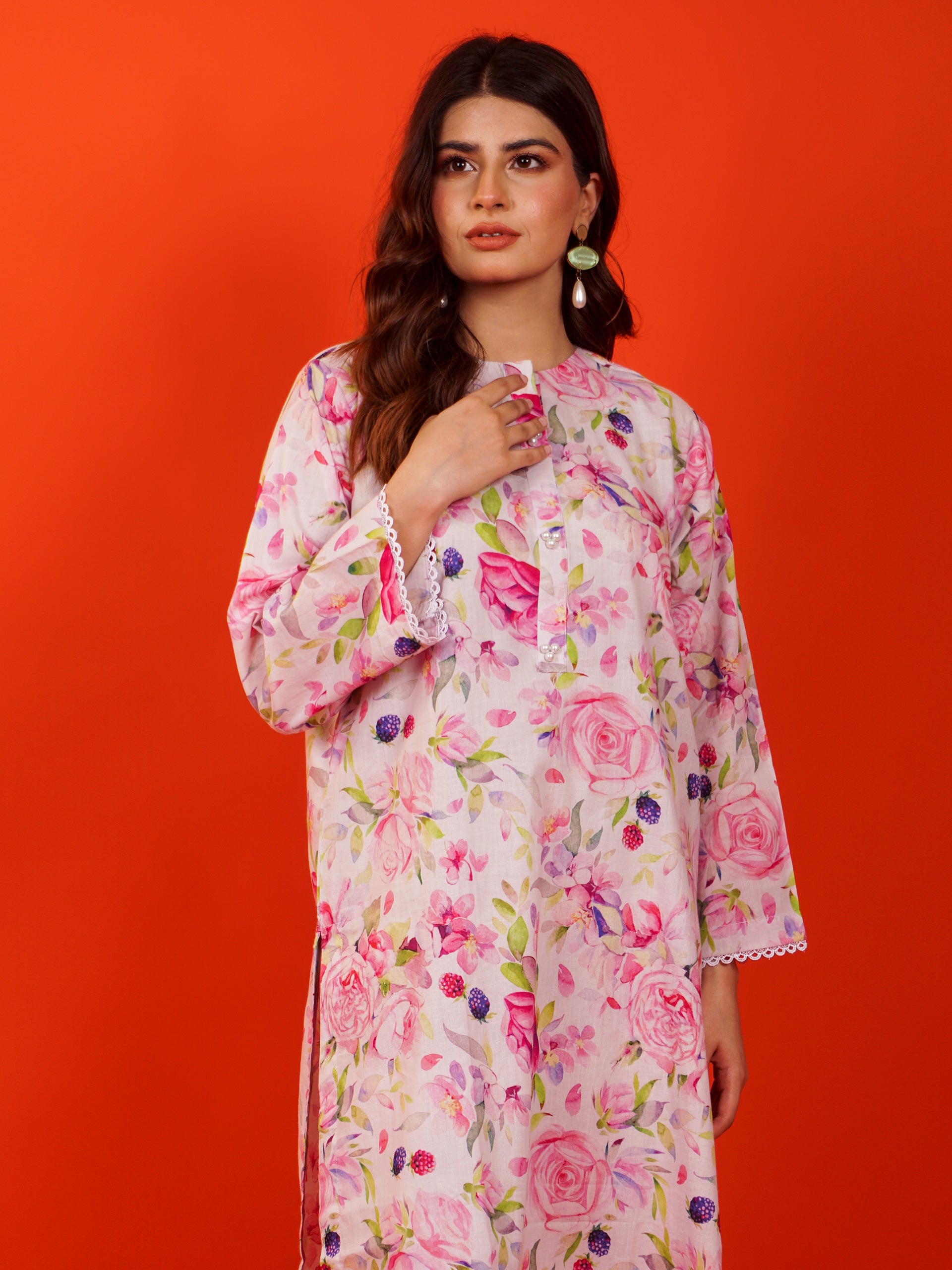 White Digital Printed 2 pc - 54945