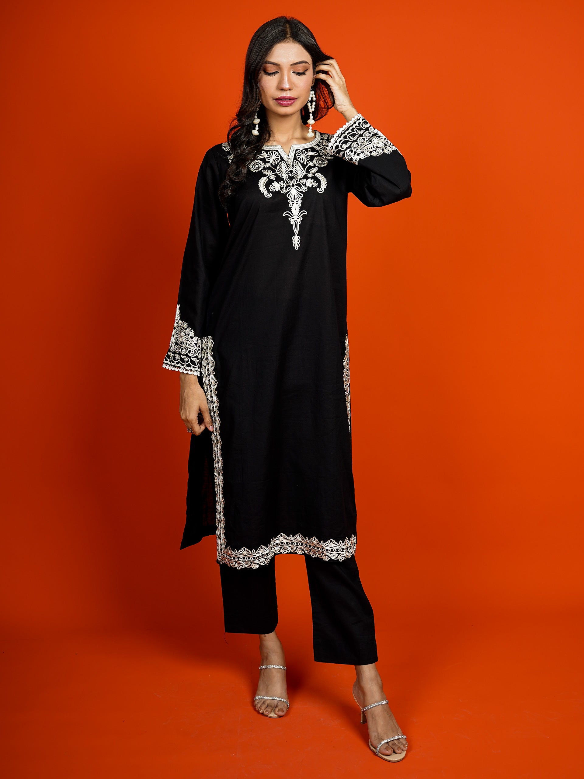 Black Embroidered 2 pc - 54958