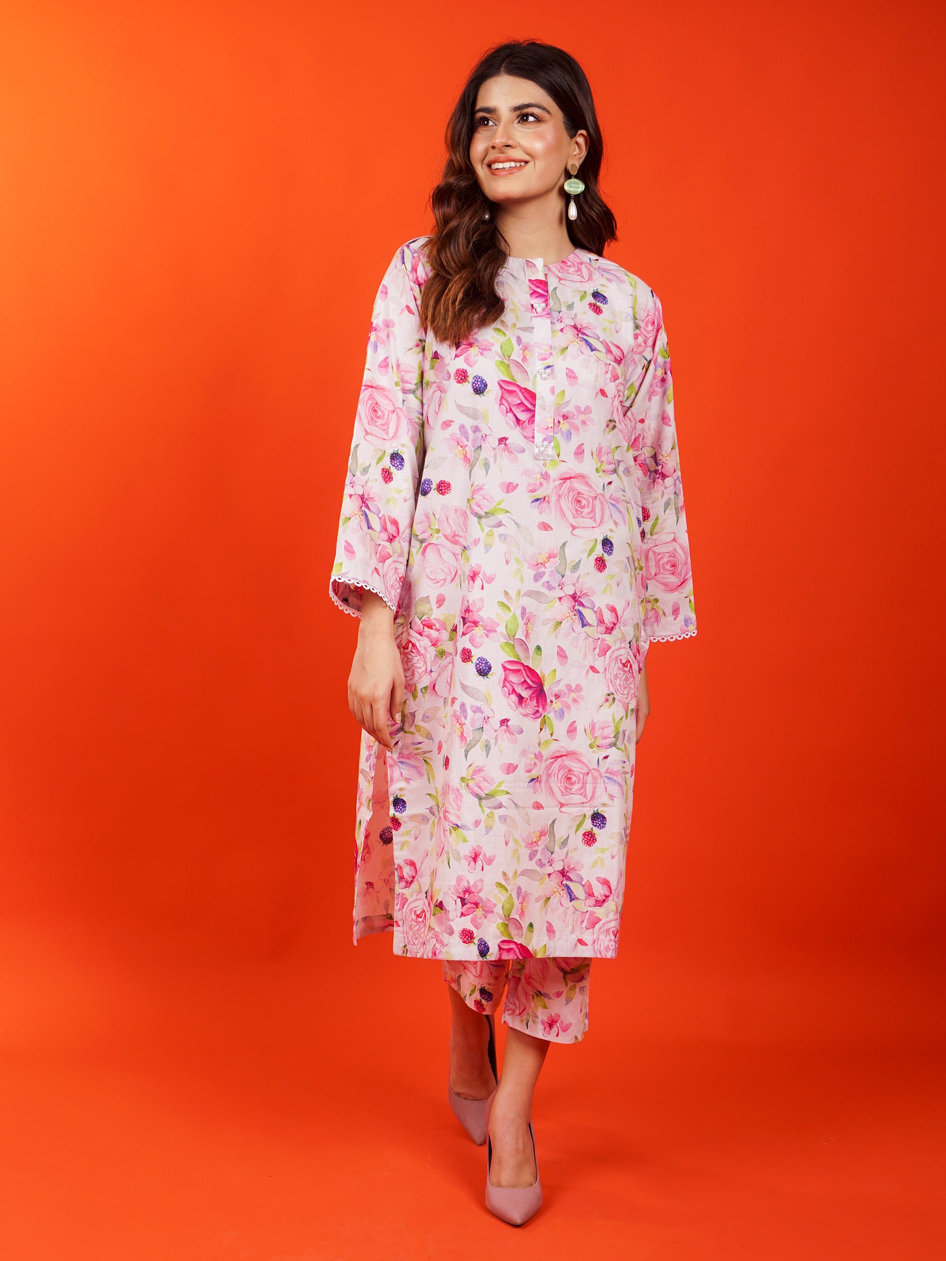 White Digital Printed 2 pc - 54945