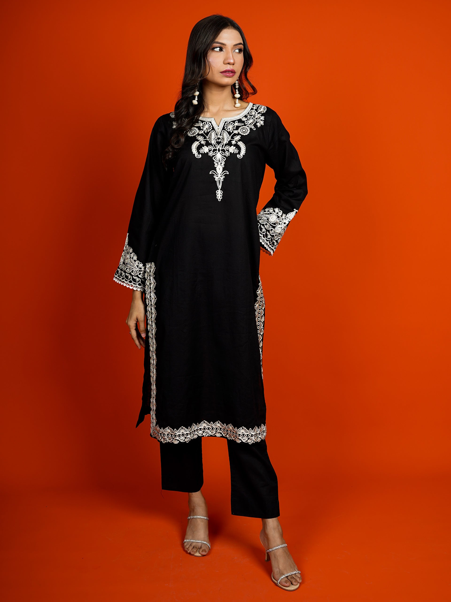 Black Embroidered 2 pc - 54958
