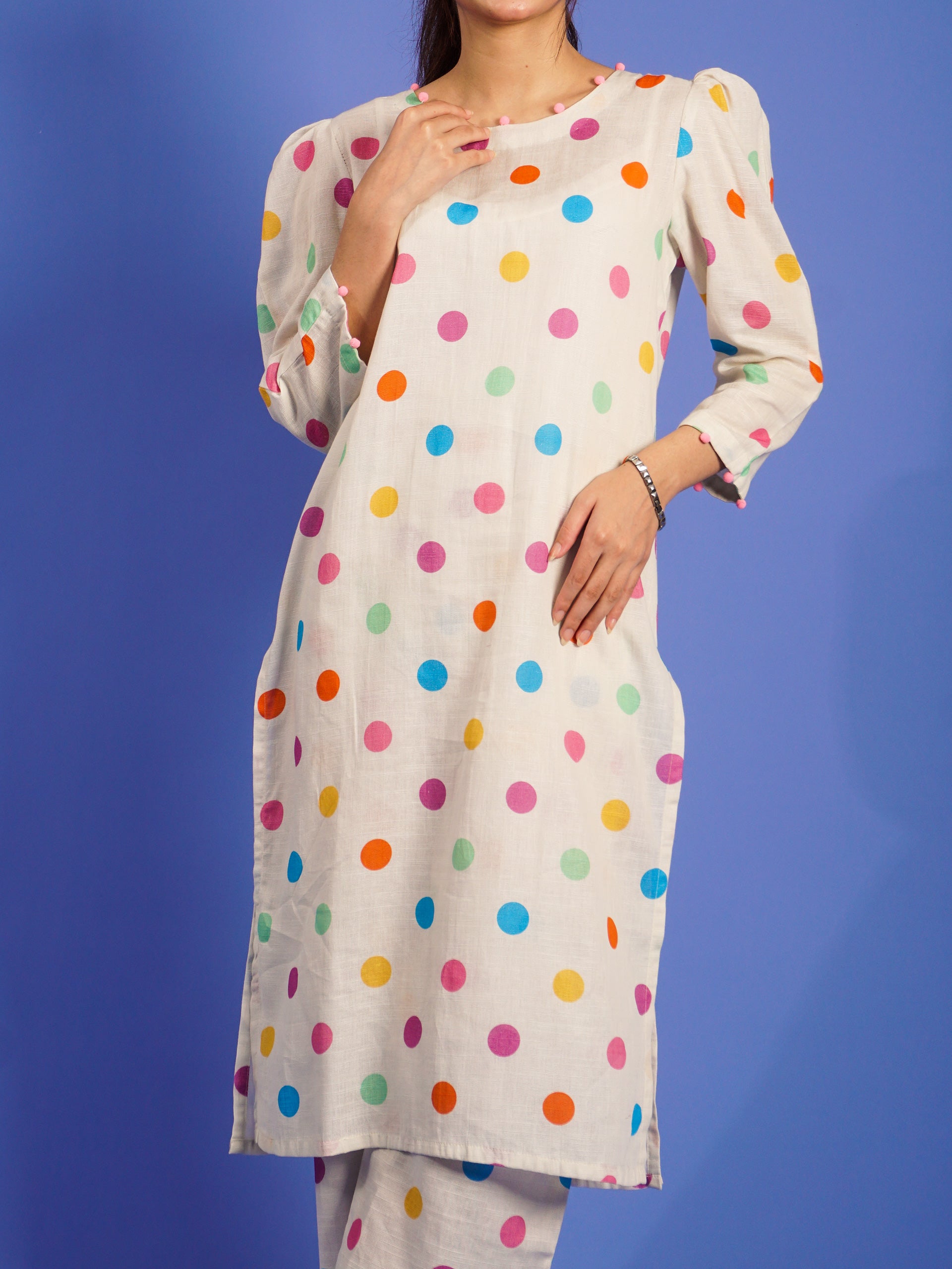 White Khaddar Digital Printed 2 pc - 55023