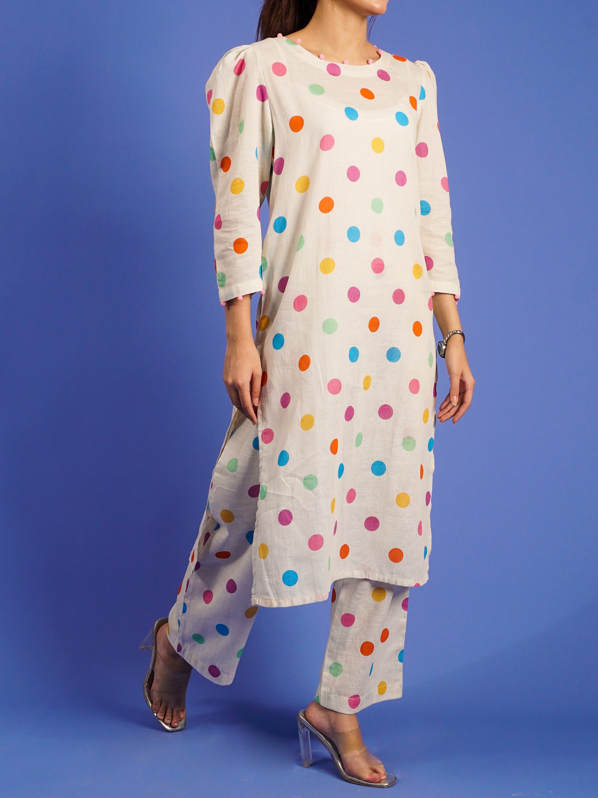 White Khaddar Digital Printed 2 pc - 55023