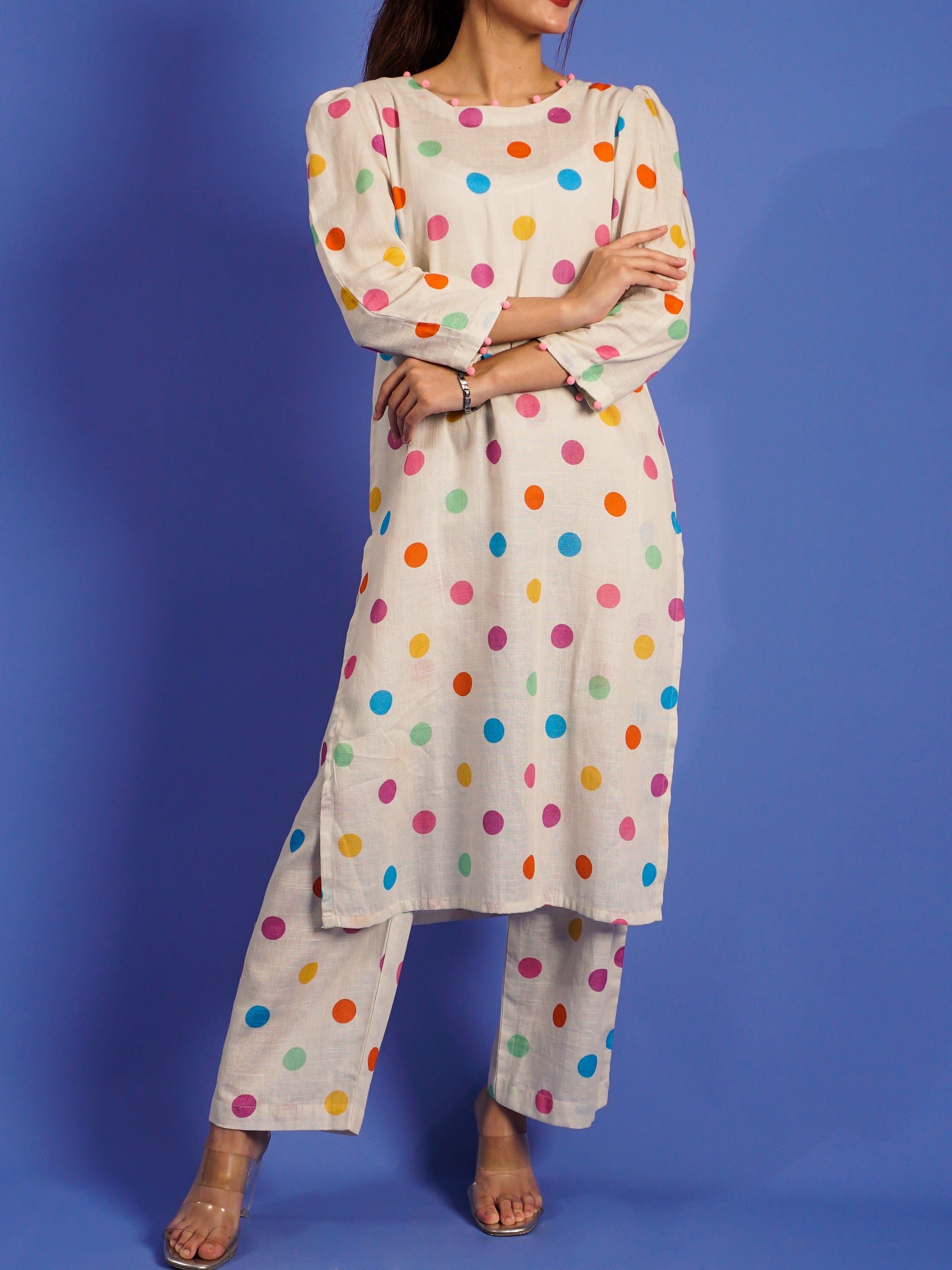 White Khaddar Digital Printed 2 pc - 55023