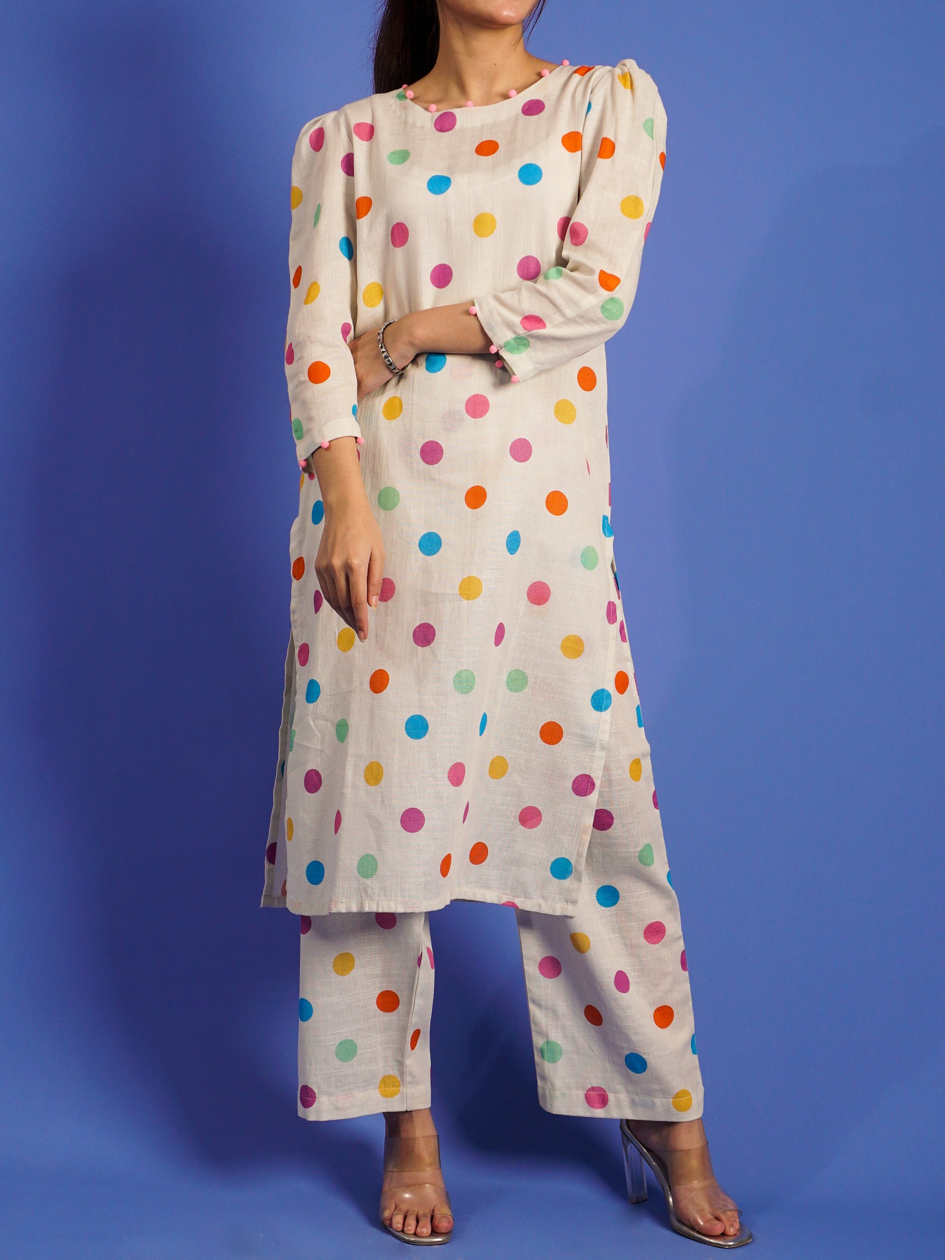 White Khaddar Digital Printed 2 pc - 55023