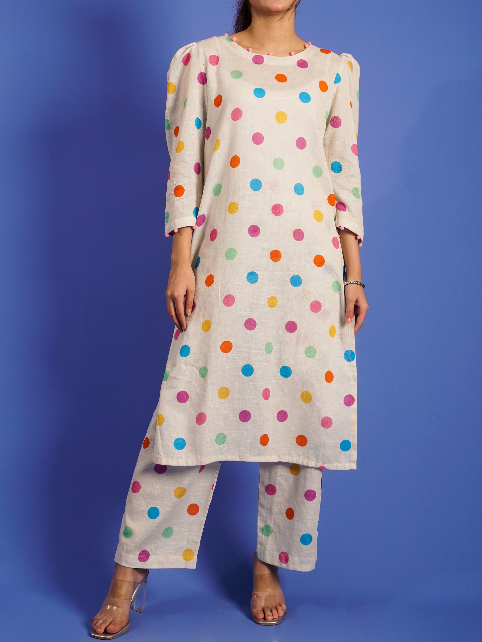 White Khaddar Digital Printed 2 pc - 55023